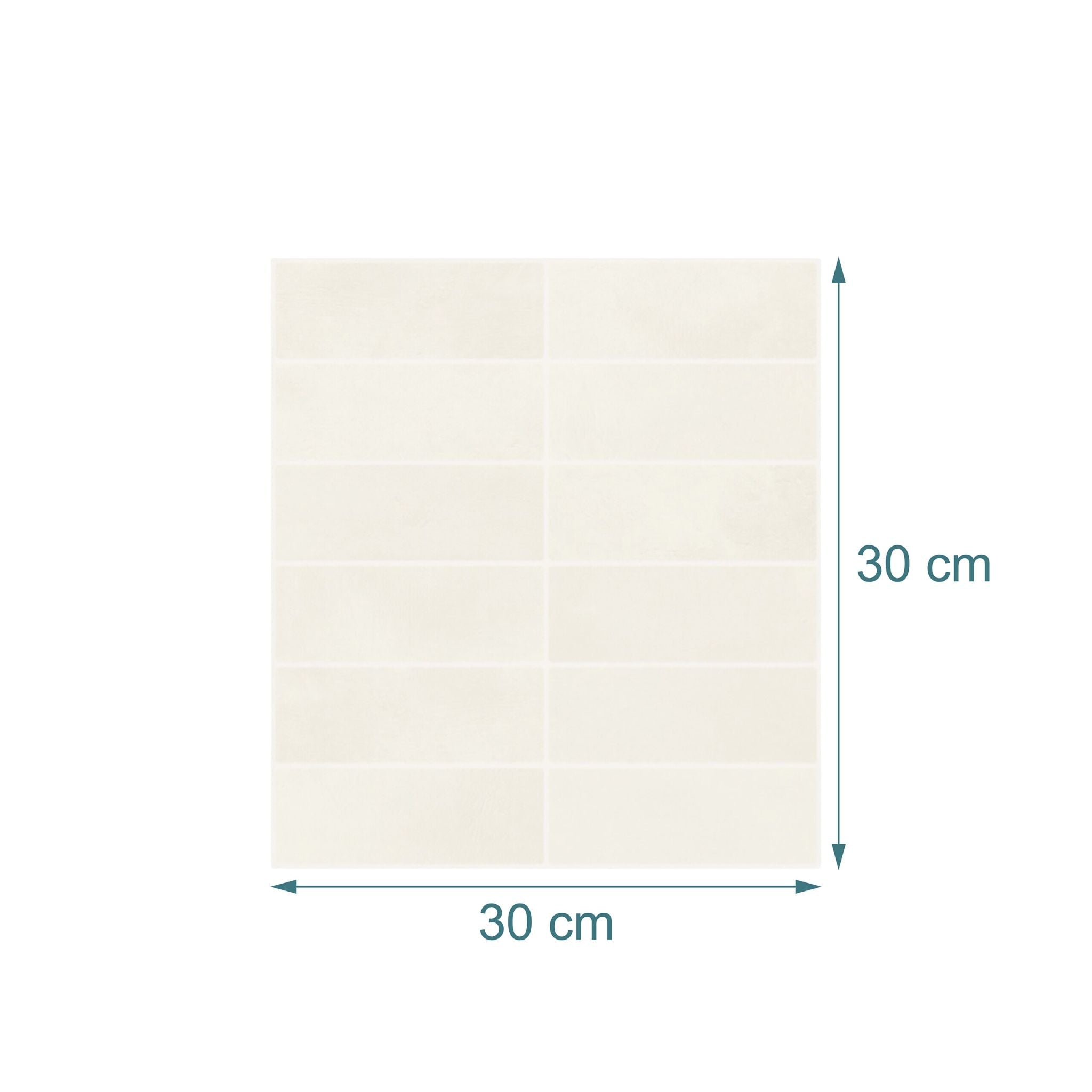 Klebefliesen 30x30 länglich Weiss-Creme von Relaxdays