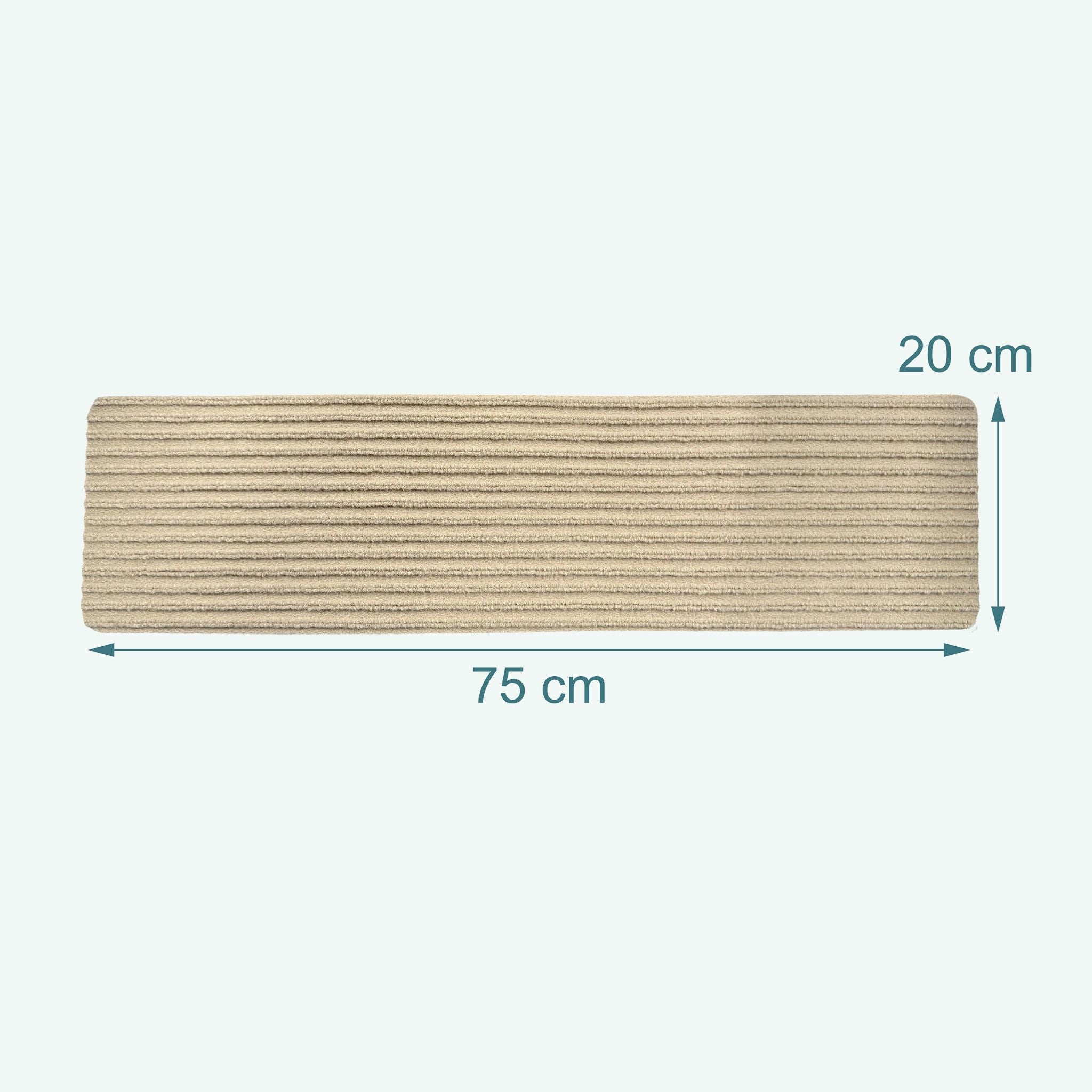 Rechteckige Stufenmatten 16er-Set 75x20 Beige von Relaxdays