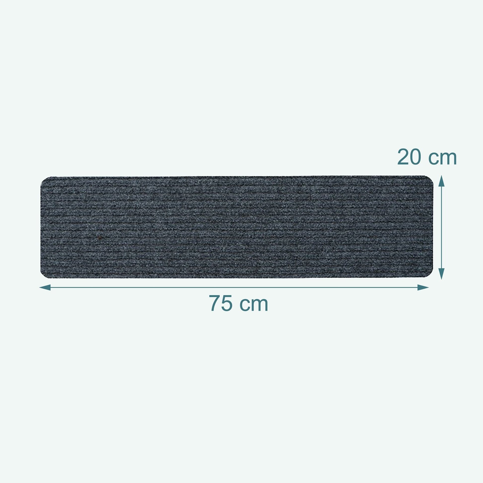 Rechteckige Stufenmatten 16er-Set 75x20 Anthrazit von Relaxdays