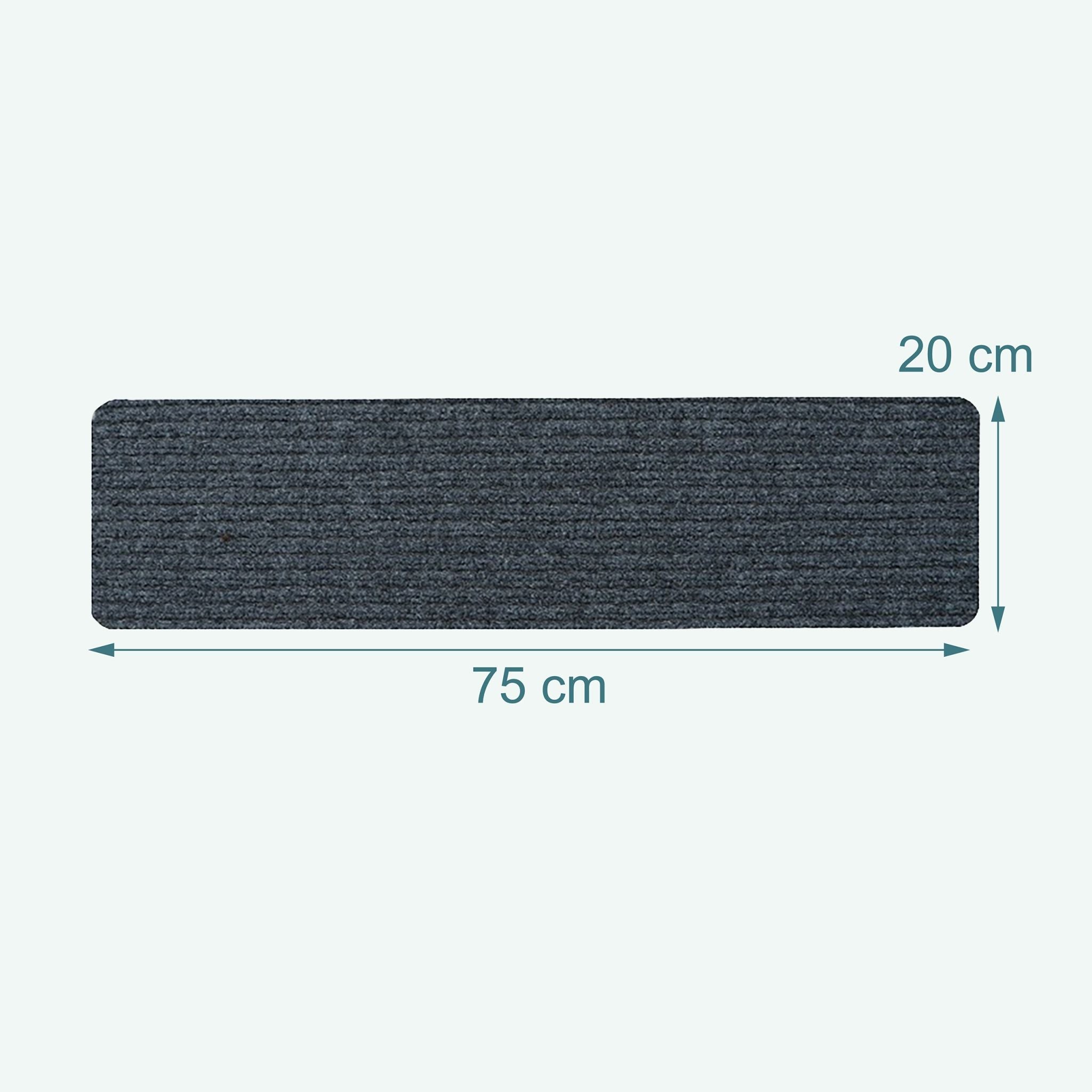 Rechteckige Stufenmatten 16er-Set 75x20 Anthrazit von Relaxdays