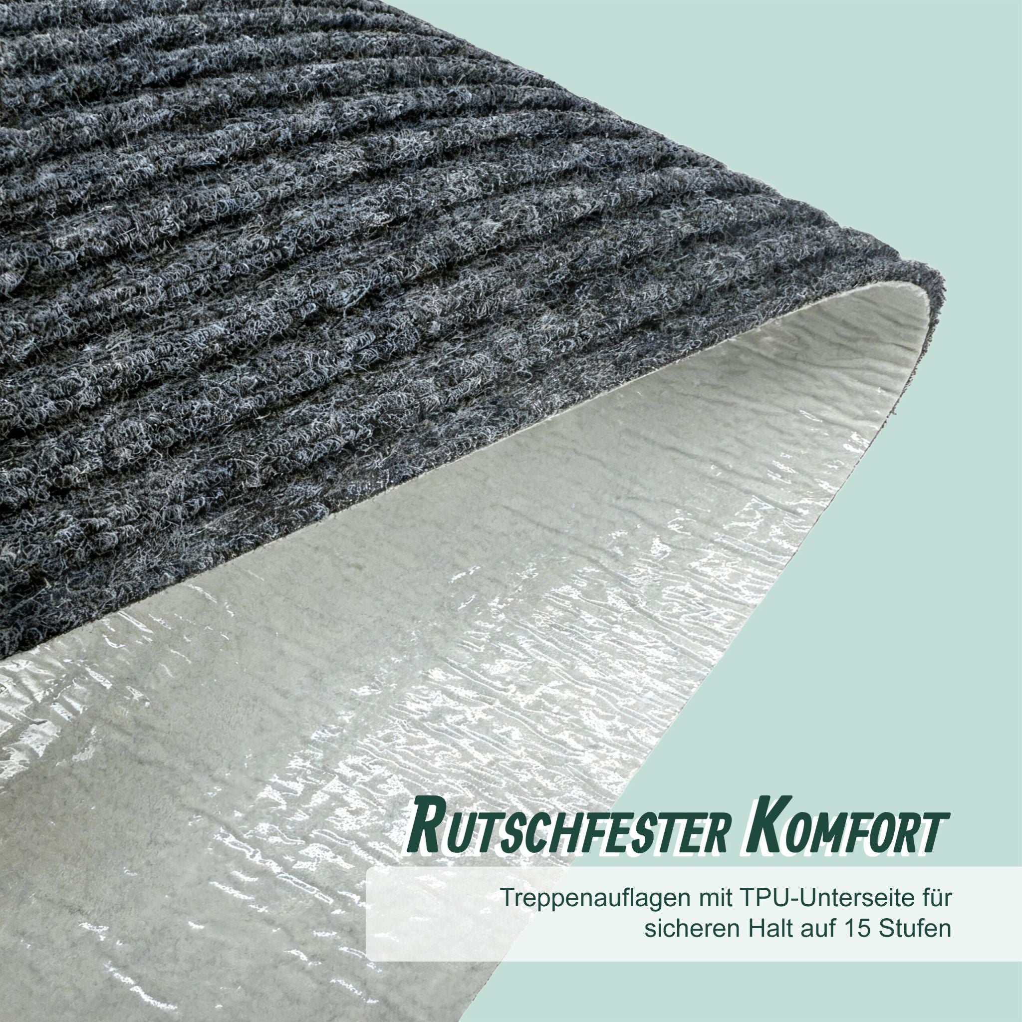 Rechteckige Stufenmatten 16er-Set 65x20 Anthrazit von Relaxdays