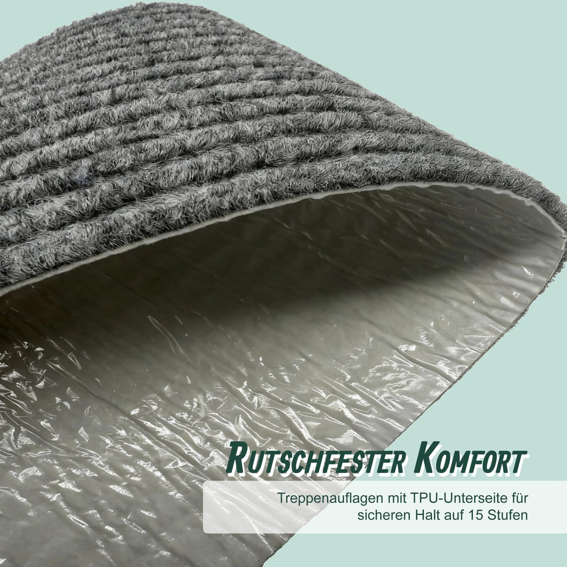 Rechteckige Stufenmatten 16er-Set 65x20 Grau von Relaxdays