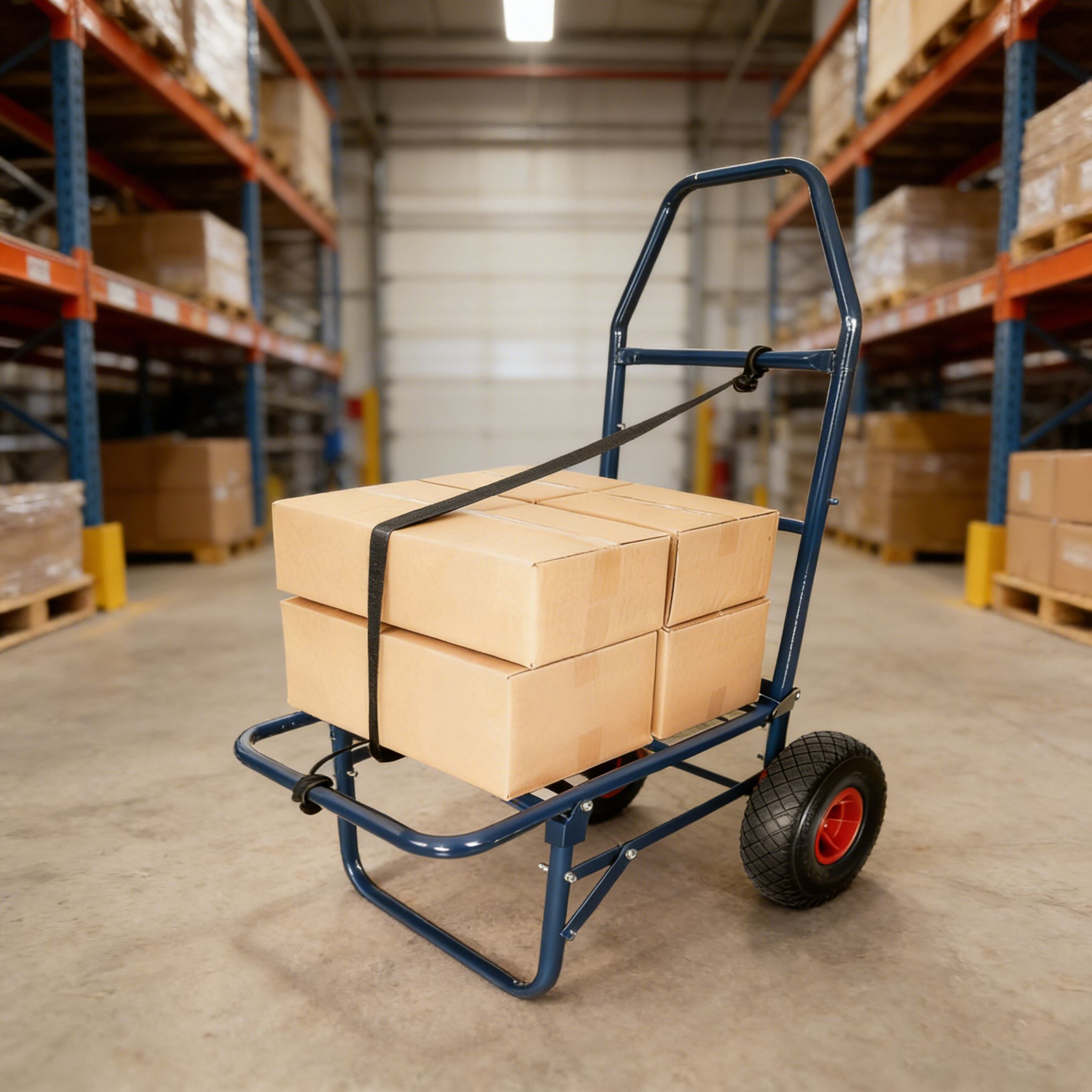 Transportwagen klappbar 80kg Blau-Rot-Schwarz von Relaxdays