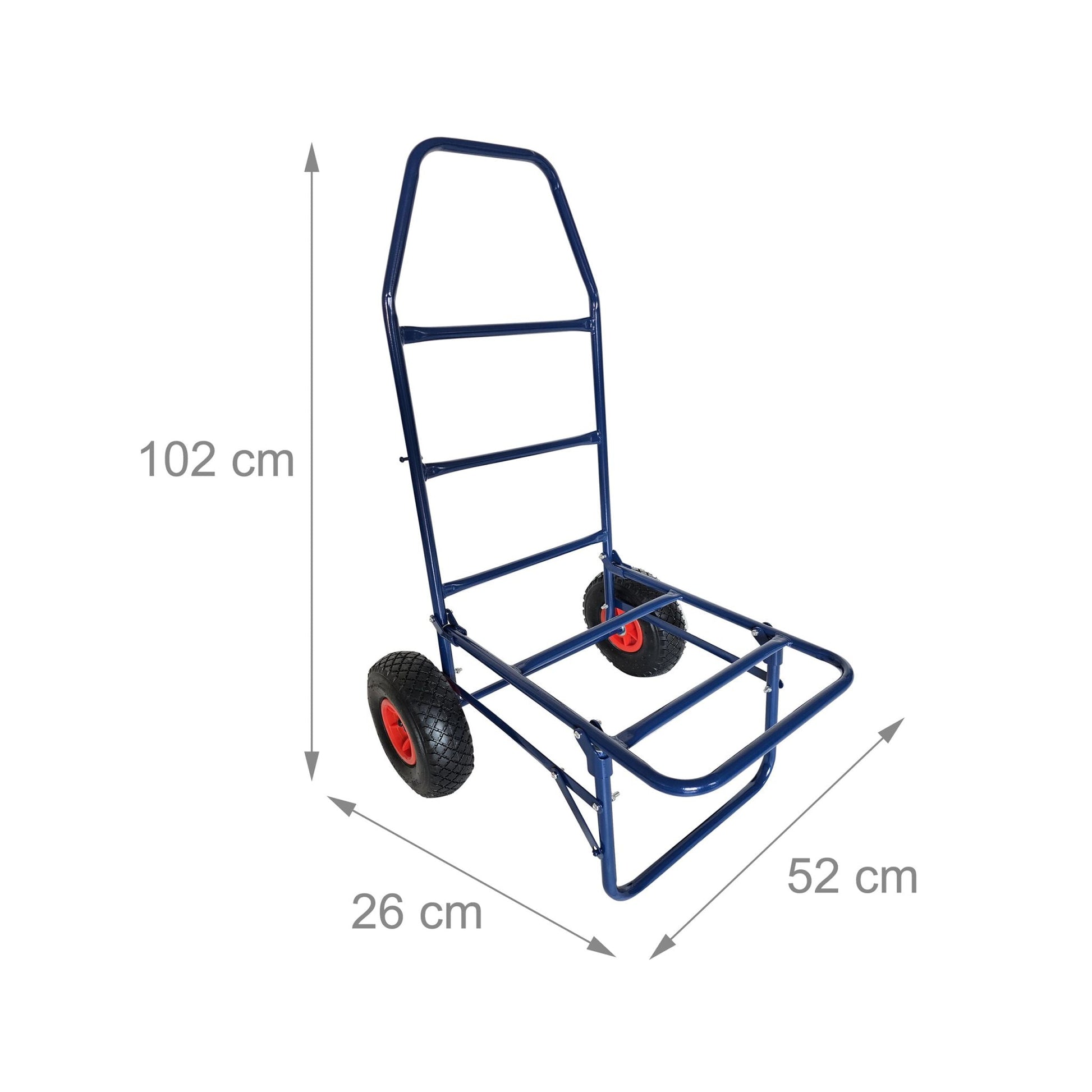 Transportwagen klappbar 80kg Blau-Rot-Schwarz von Relaxdays