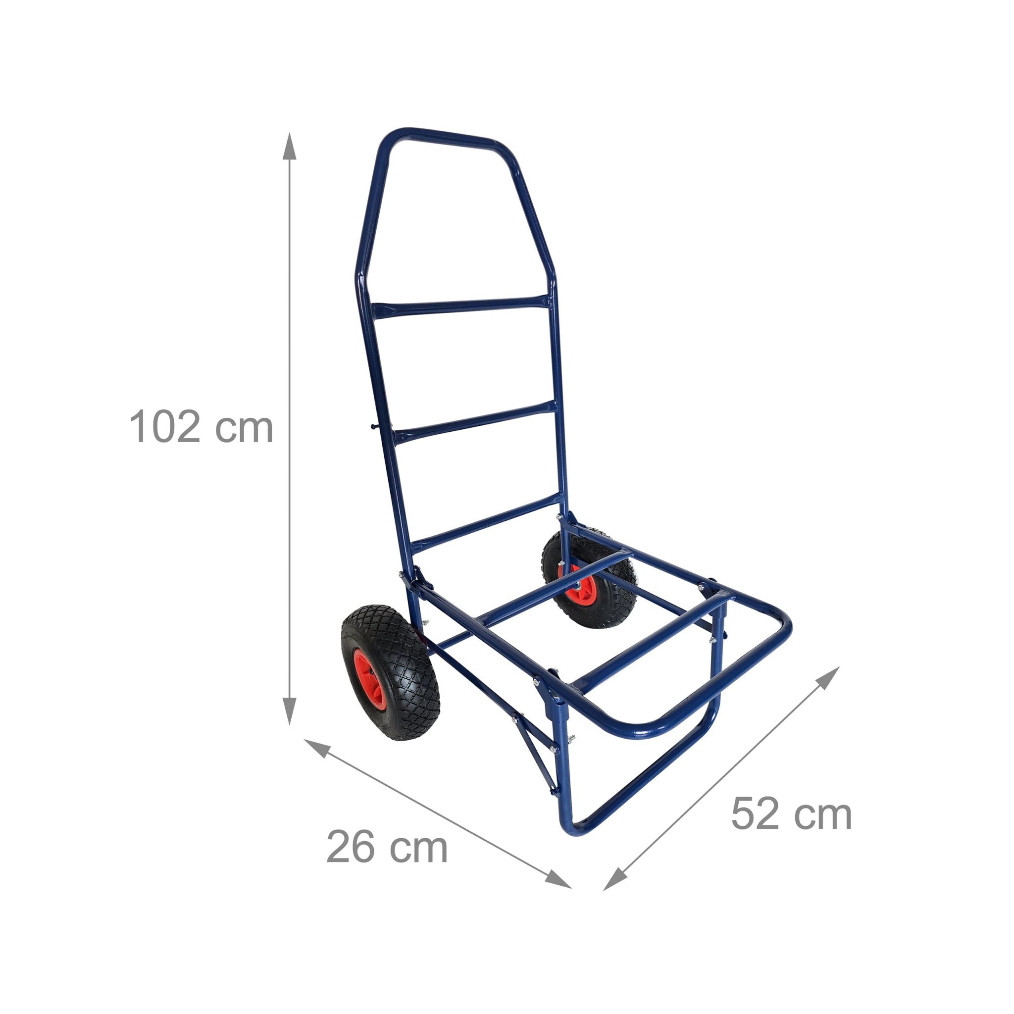 Transportwagen klappbar 80kg Blau-Rot-Schwarz von Relaxdays