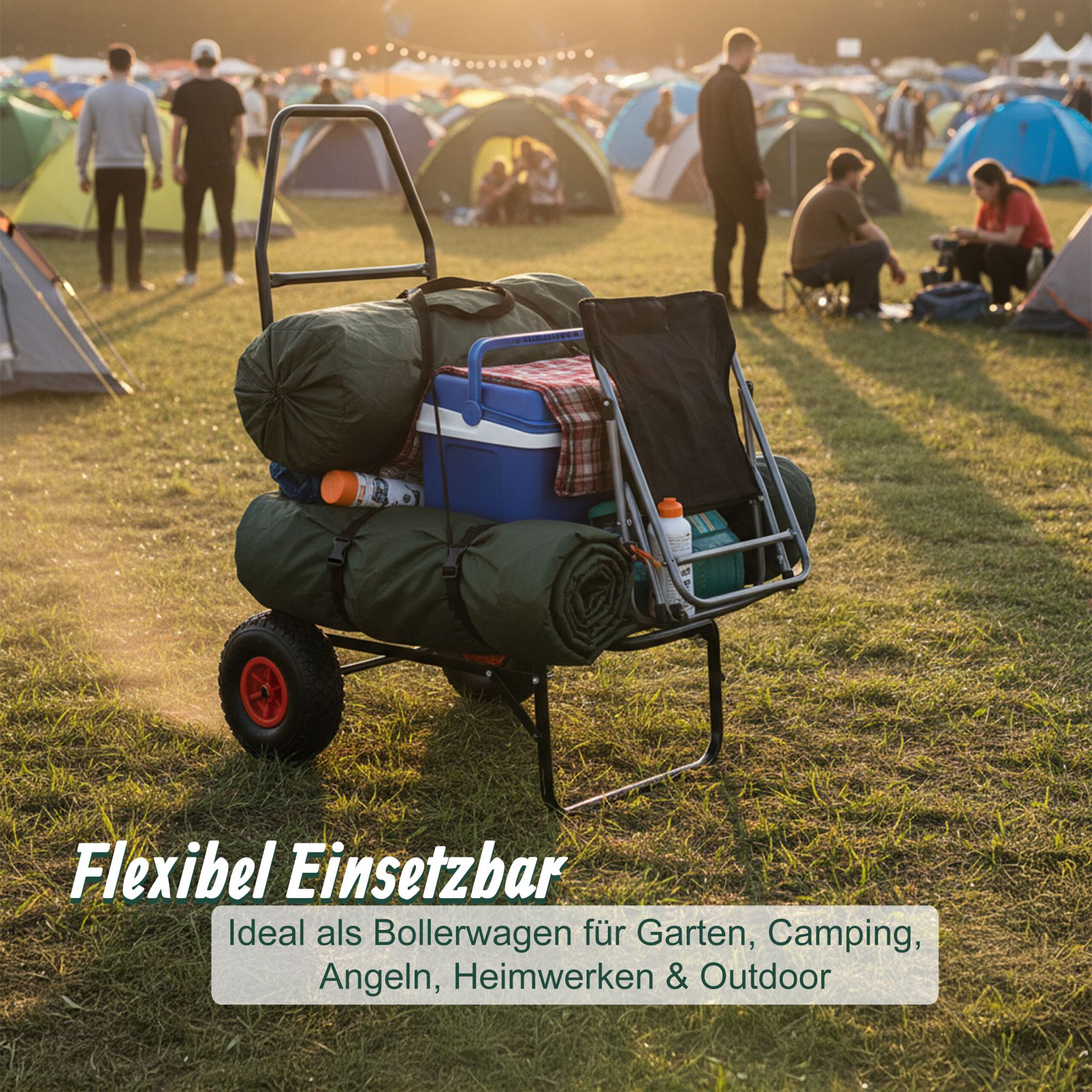 Transportwagen klappbar 80kg Rot-Schwarz von Relaxdays