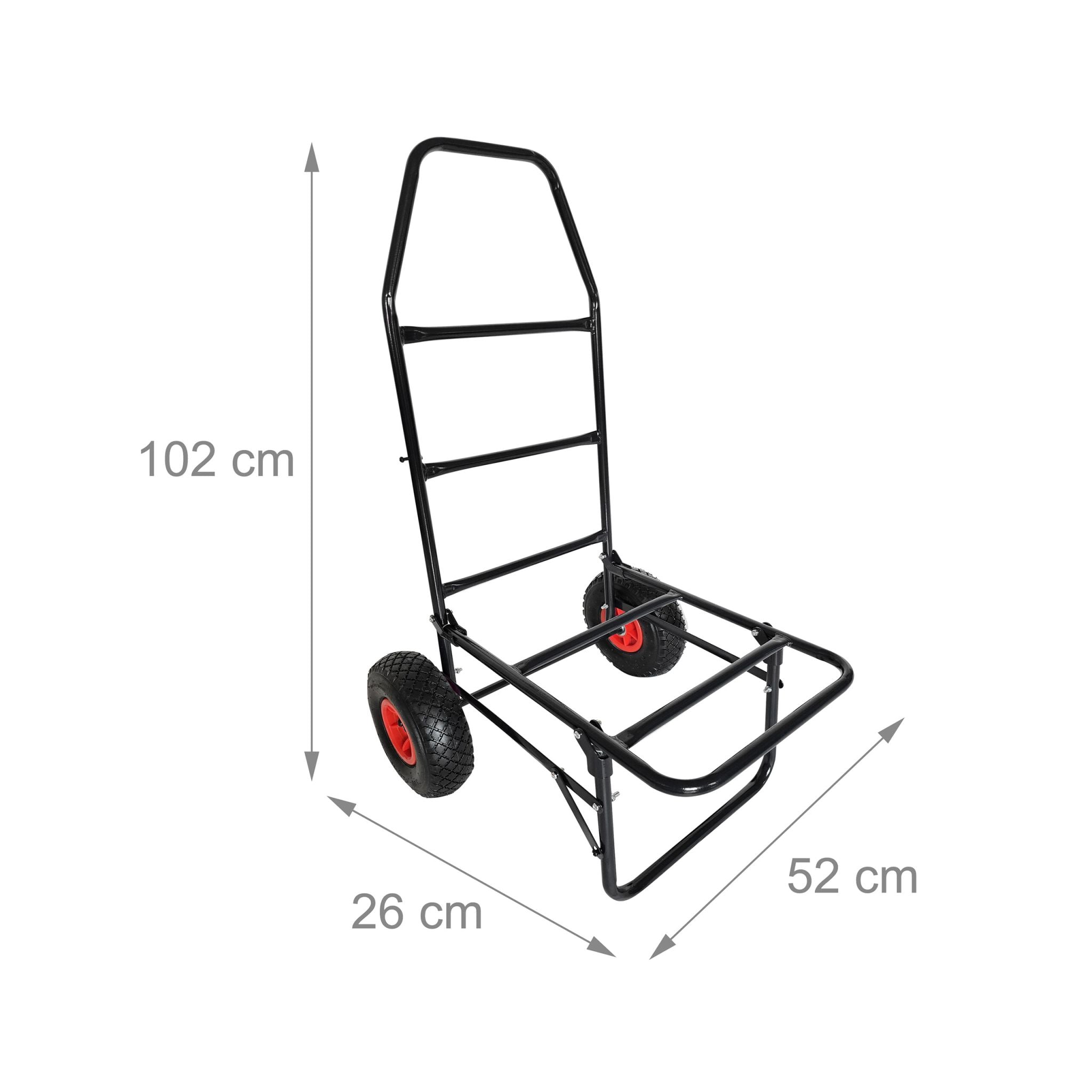 Transportwagen klappbar 80kg Rot-Schwarz von Relaxdays