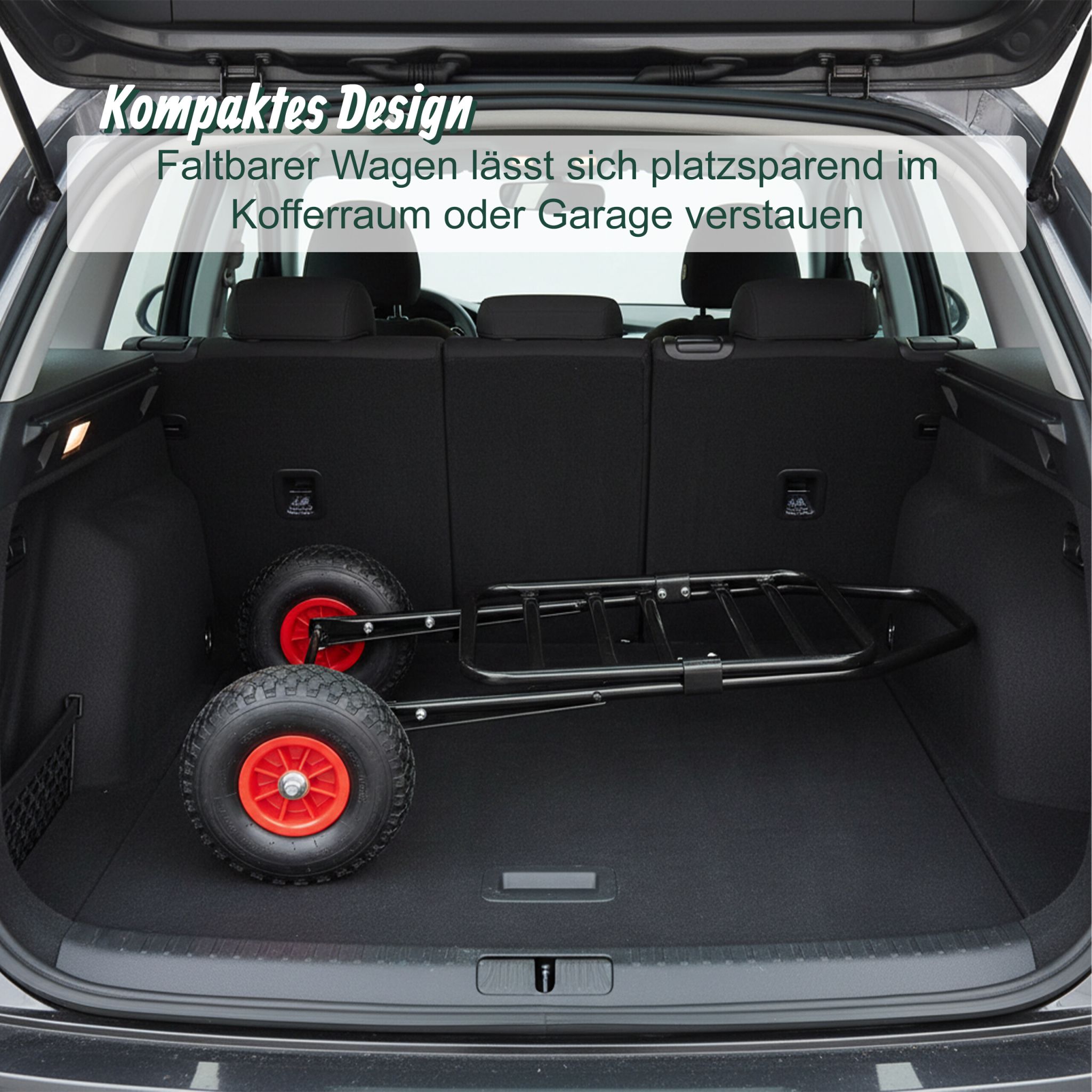 Transportwagen klappbar 80kg Rot-Schwarz von Relaxdays