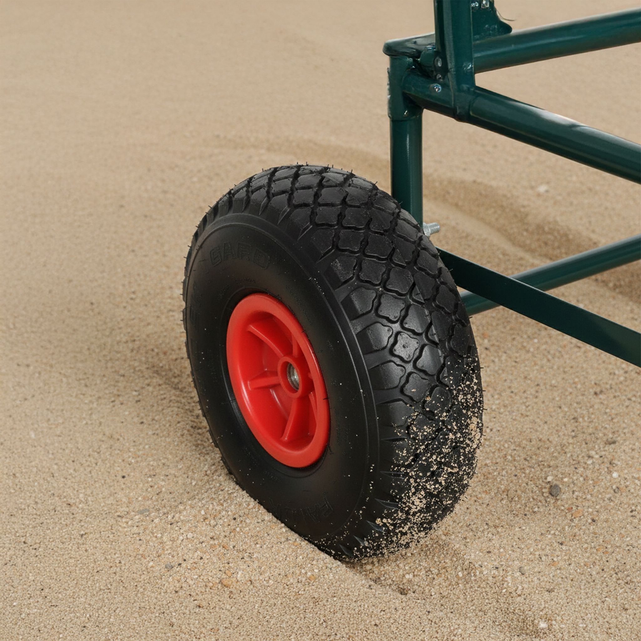 Transportwagen klappbar 80kg Dunkelgrün-Rot von Relaxdays