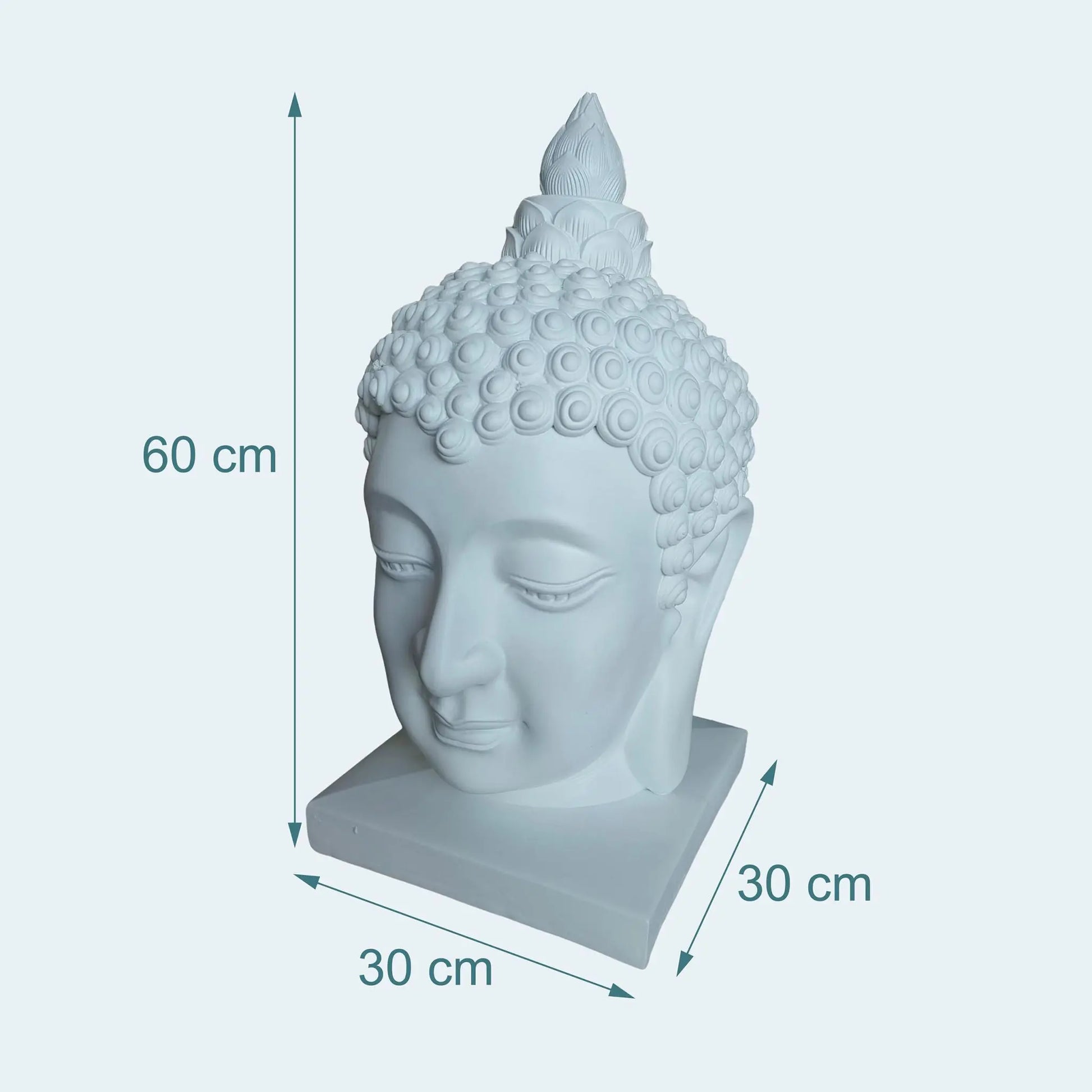 Buddha-Kopf 60cm Weiss von Relaxdays