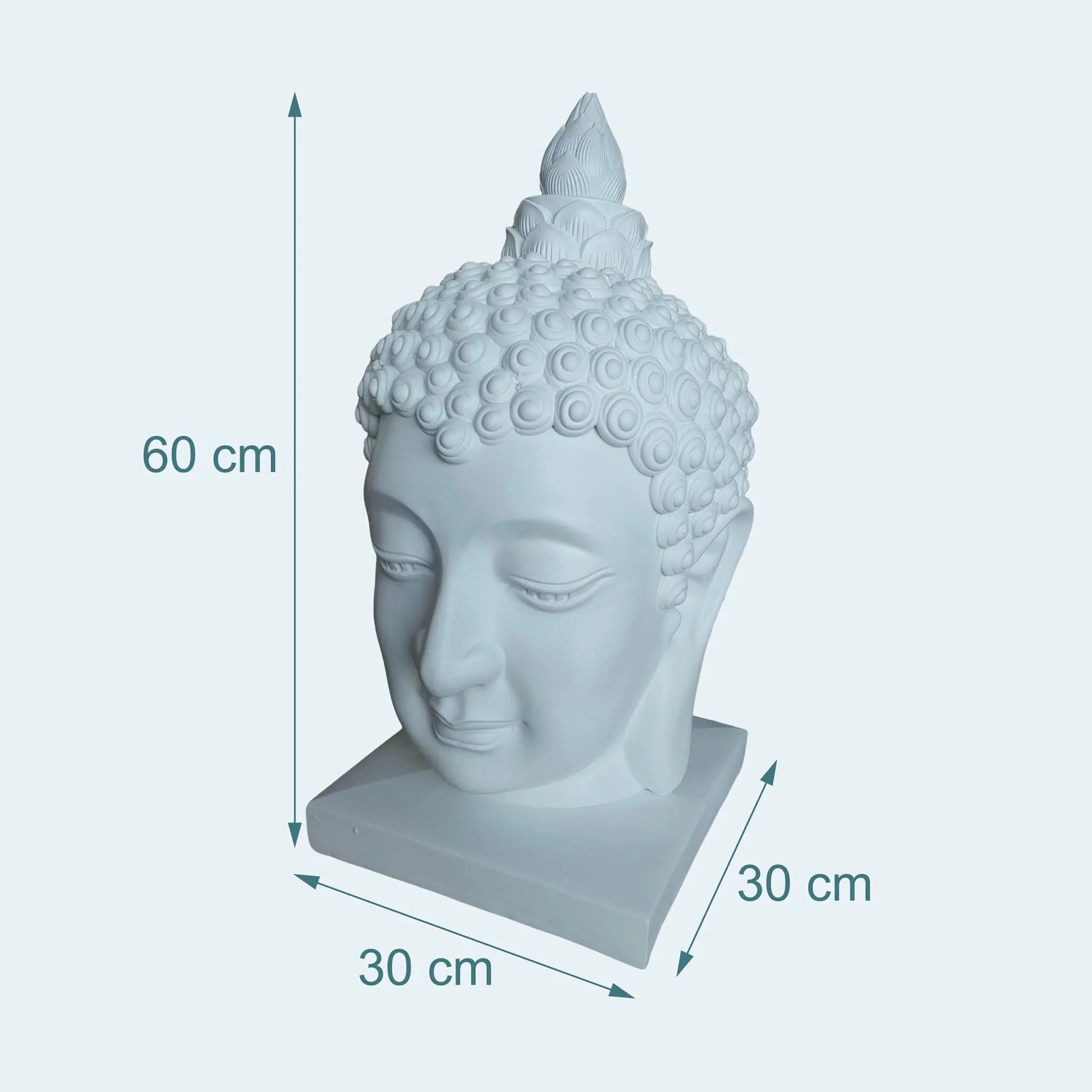 Buddha-Kopf 60cm Weiss von Relaxdays