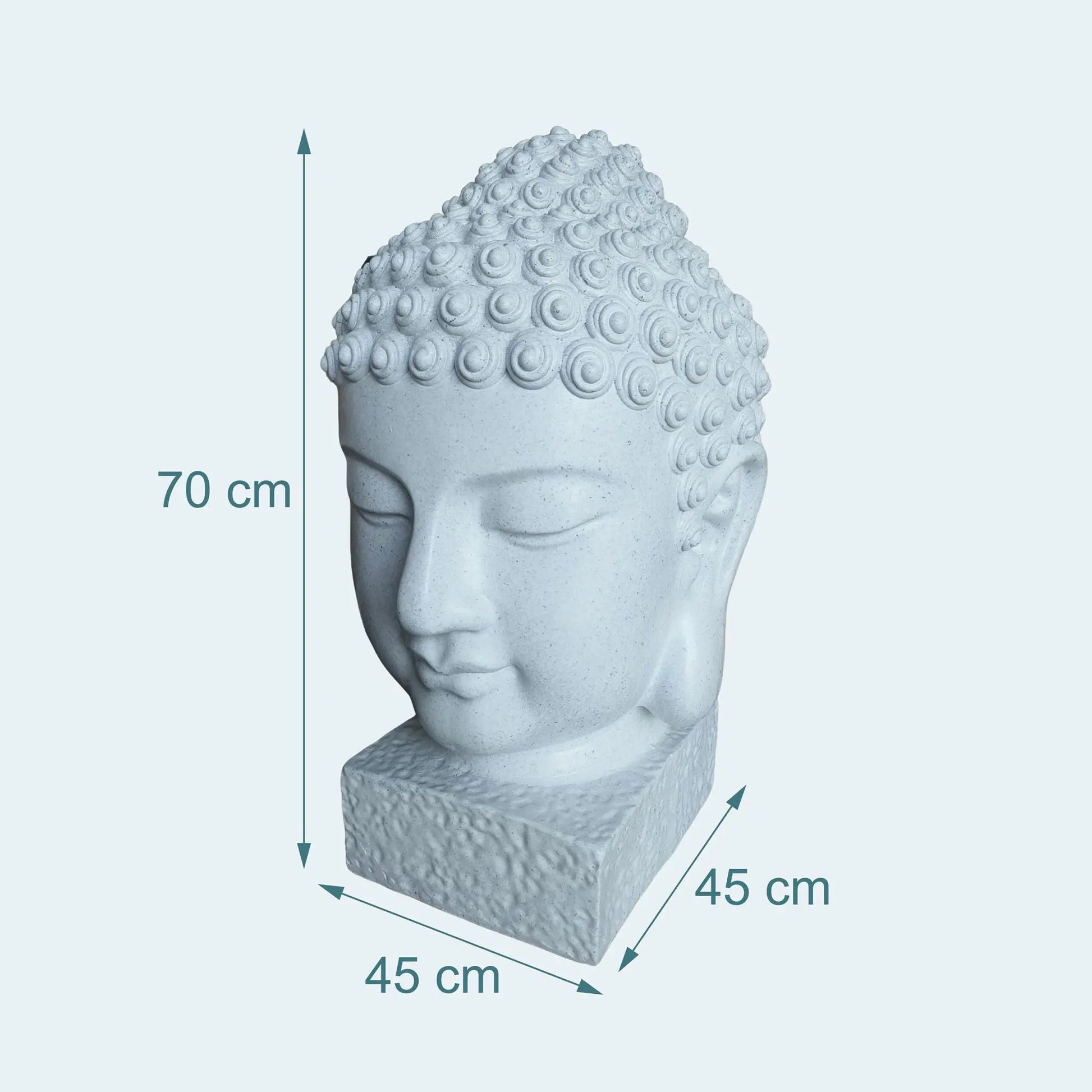 Buddha-Kopf 70cm Weiss von Relaxdays