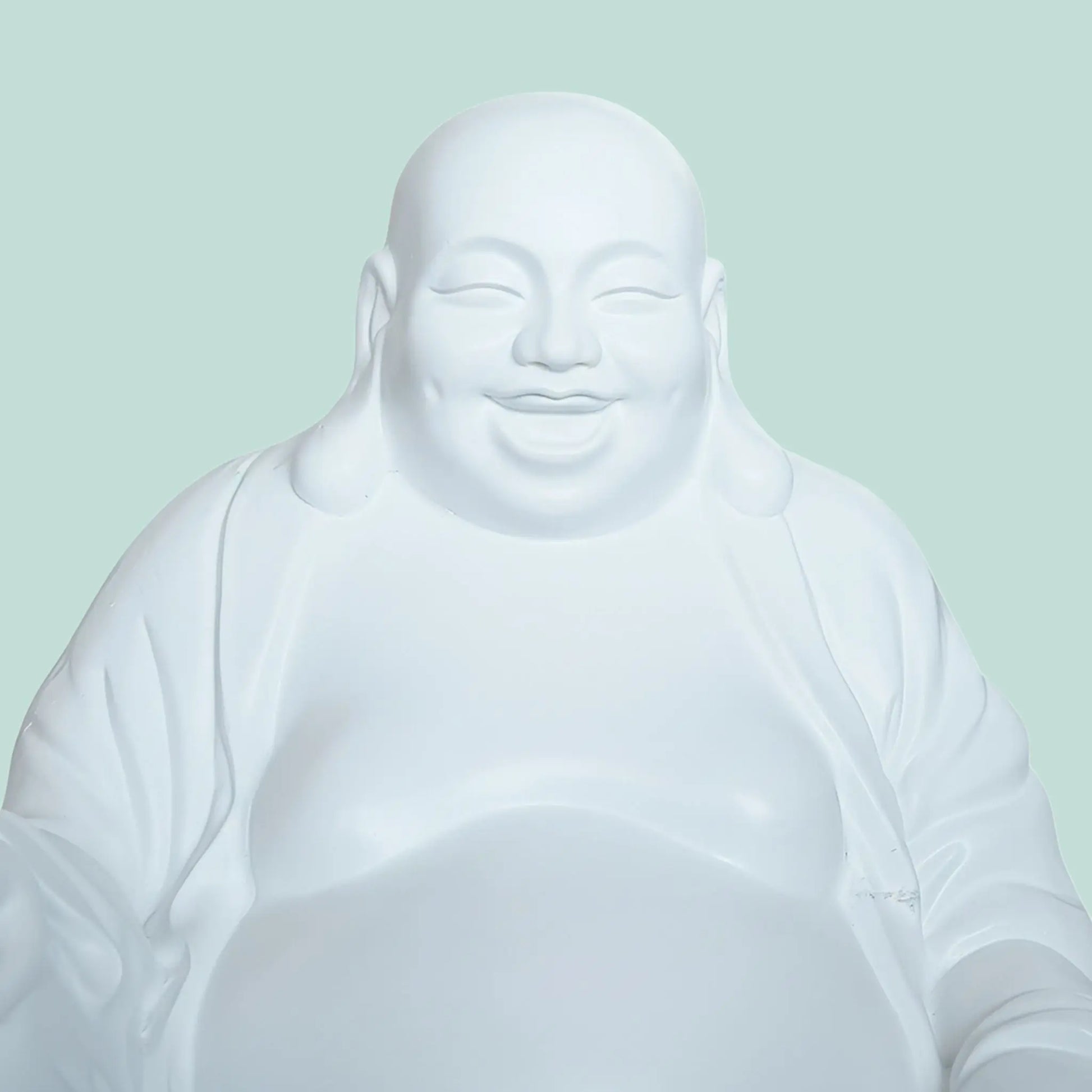 Buddha Figur lachend 45cm Weiss von Relaxdays