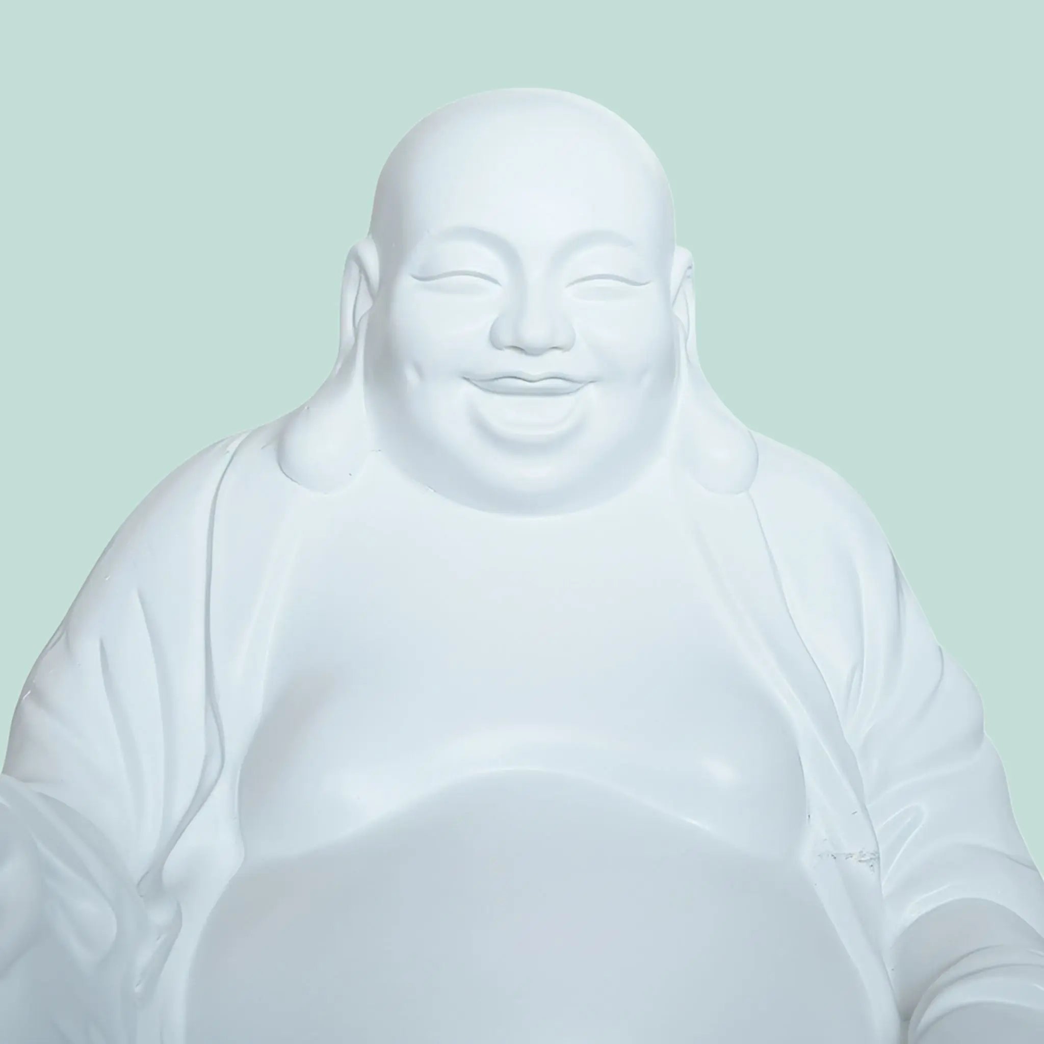 Buddha Figur lachend 45cm Weiss von Relaxdays