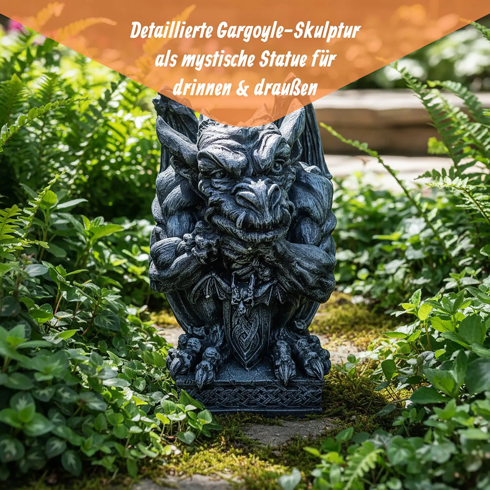 Gargoyle Figur für den Garten Grau von Relaxdays