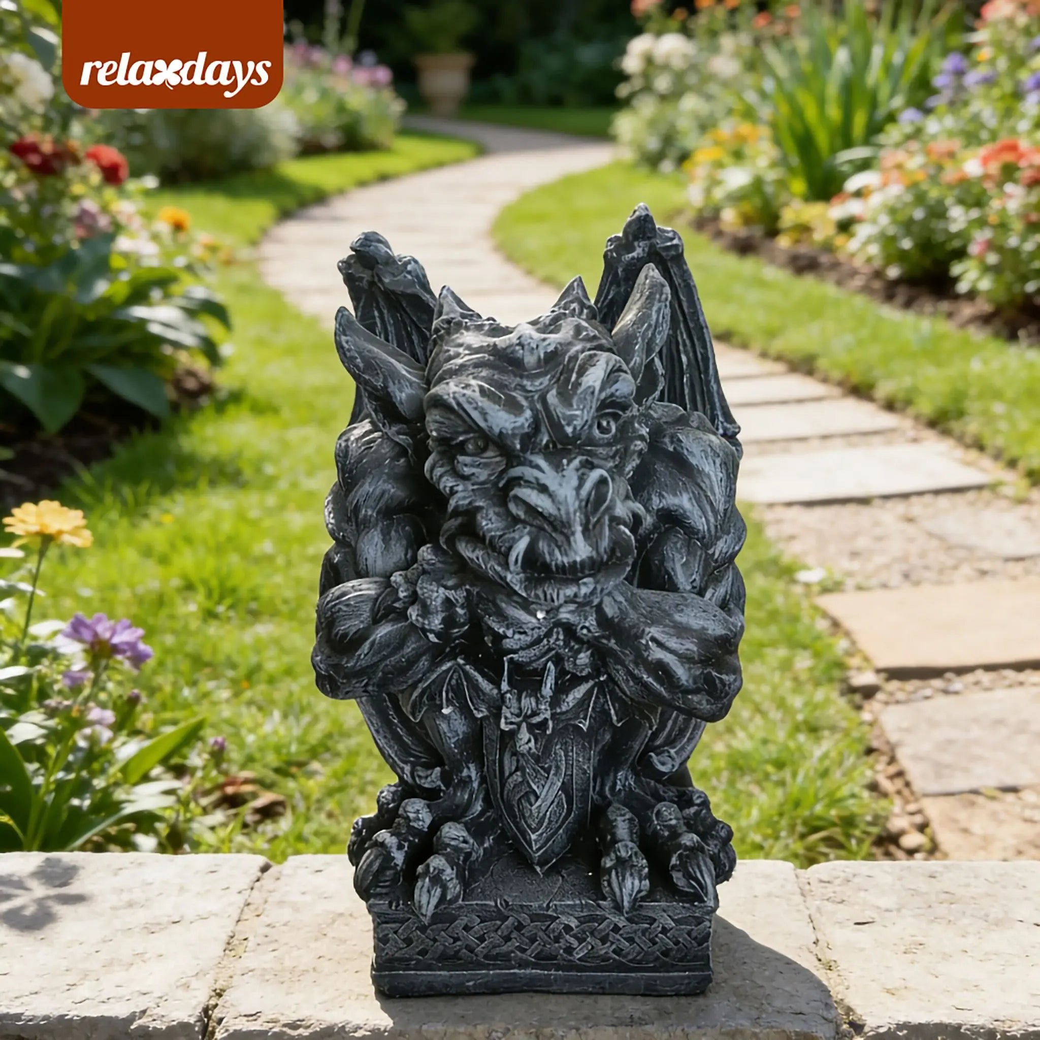 Gargoyle Figur für den Garten Grau von Relaxdays