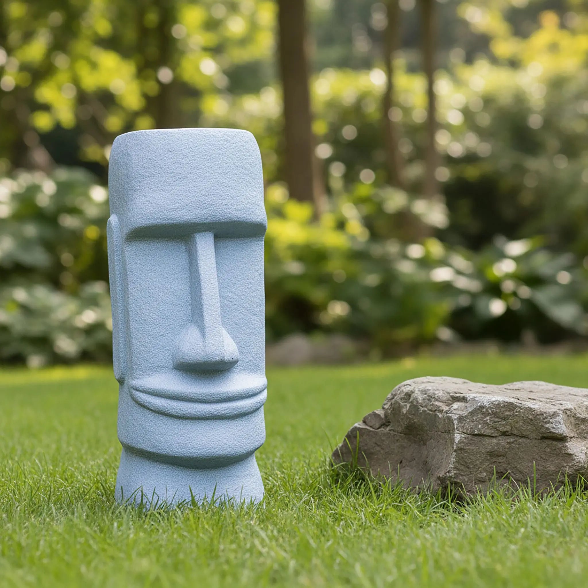 Moai Figur für den Garten XXL Grau von Relaxdays
