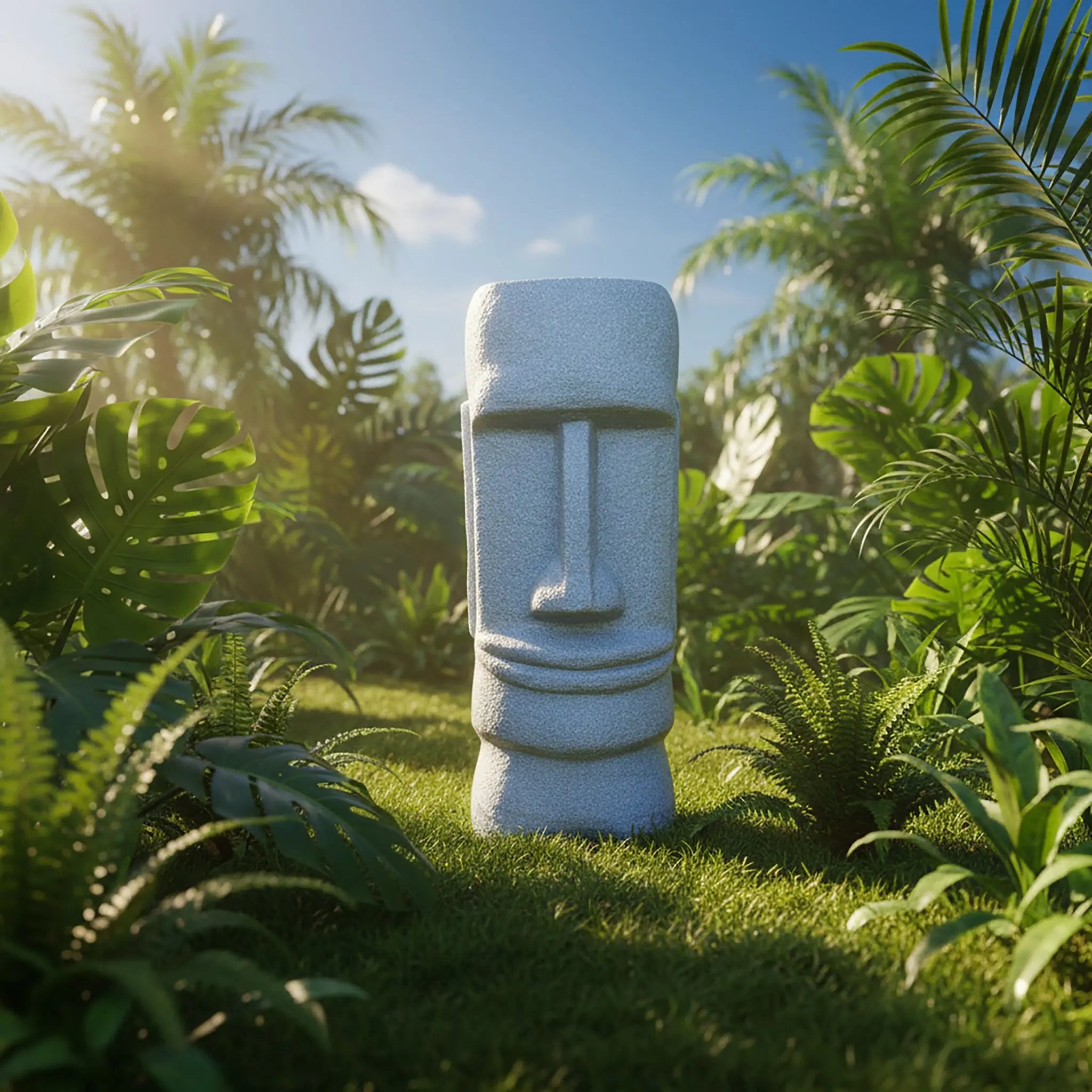 Moai Figur für den Garten XXL Grau von Relaxdays