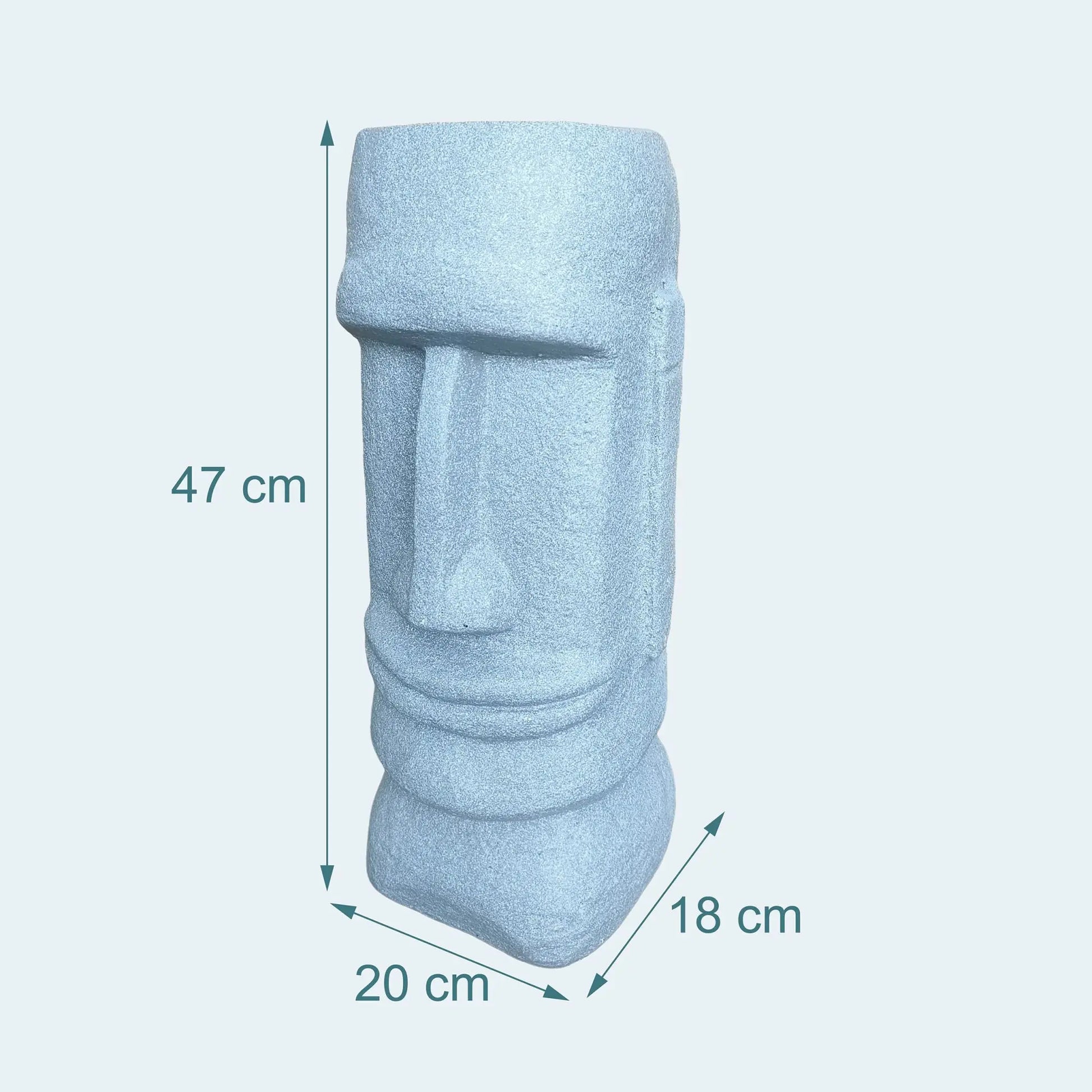 Moai Figur für den Garten XXL Grau von Relaxdays
