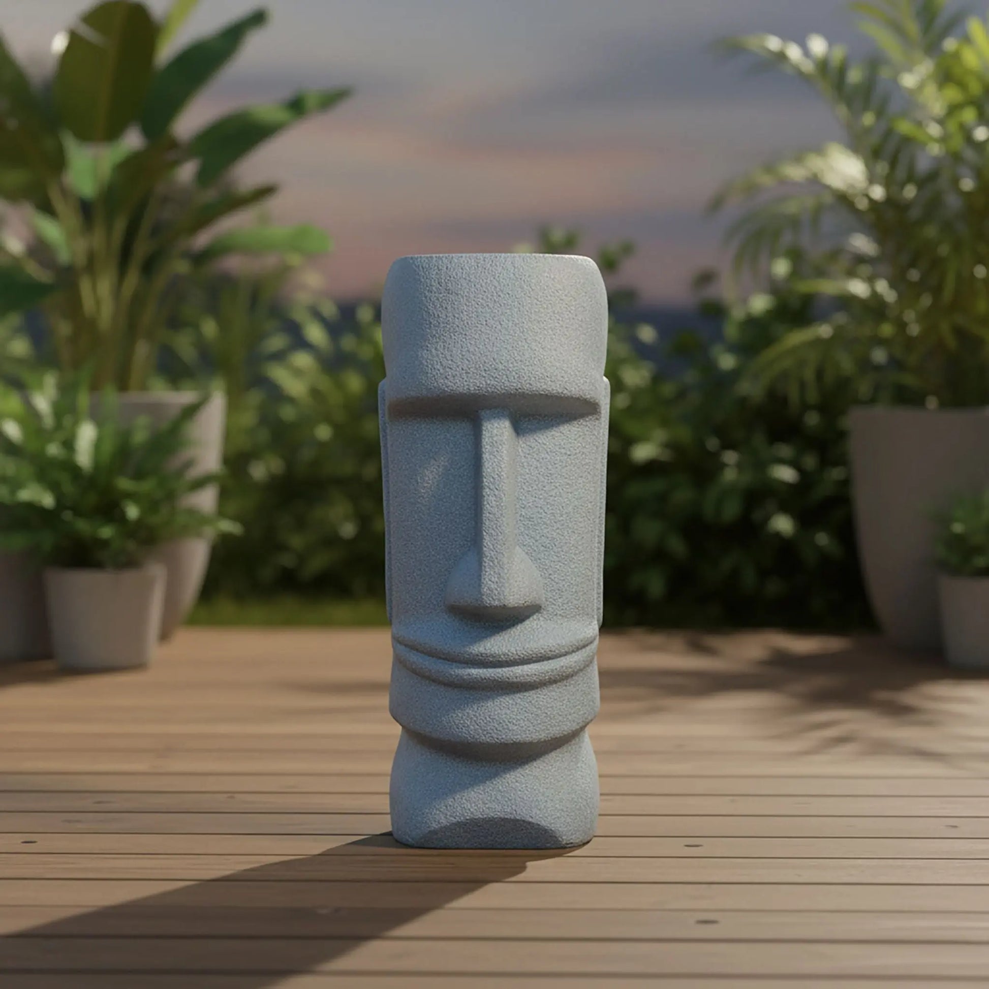 Moai Figur für den Garten XXL Grau von Relaxdays