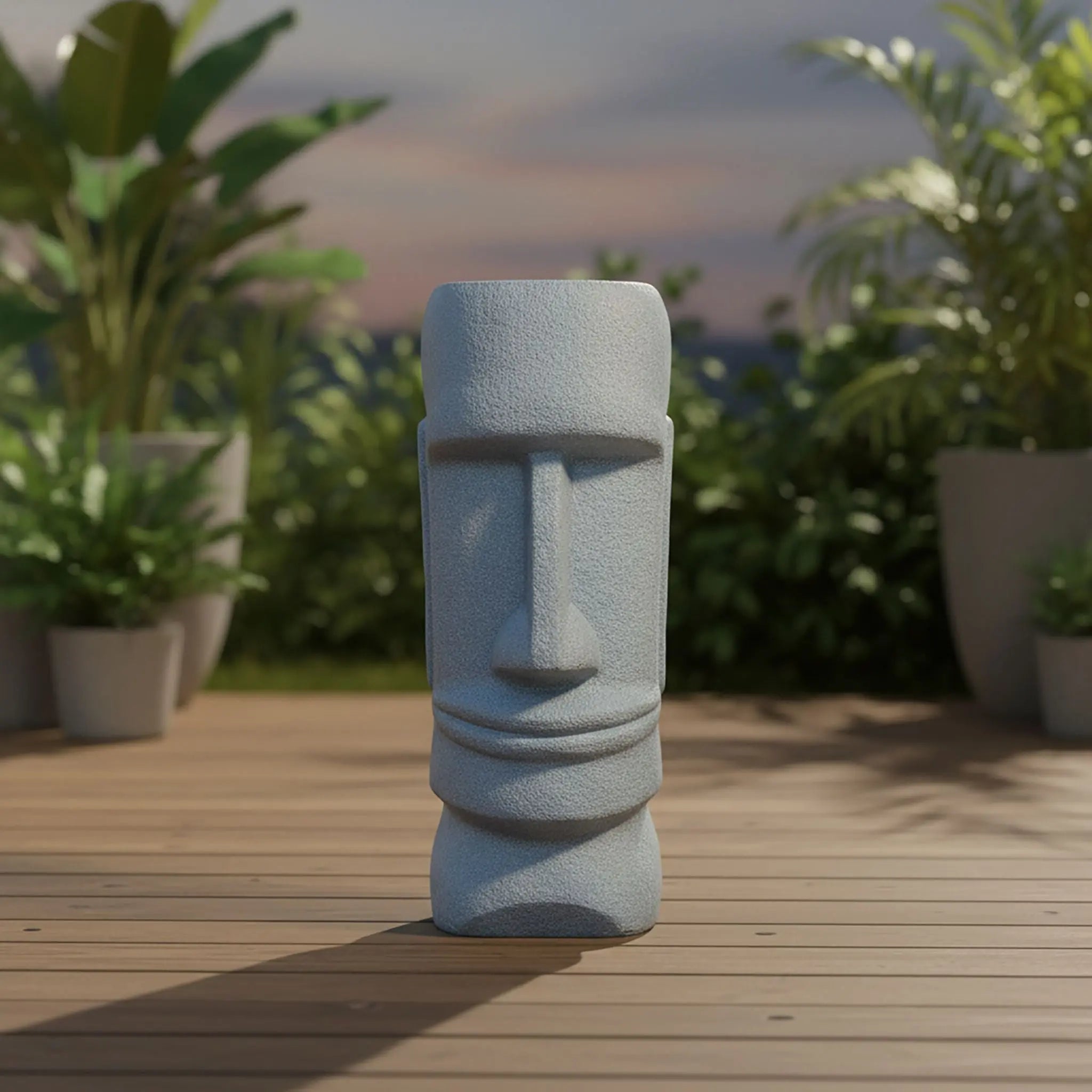 Moai Figur für den Garten XXL Grau von Relaxdays