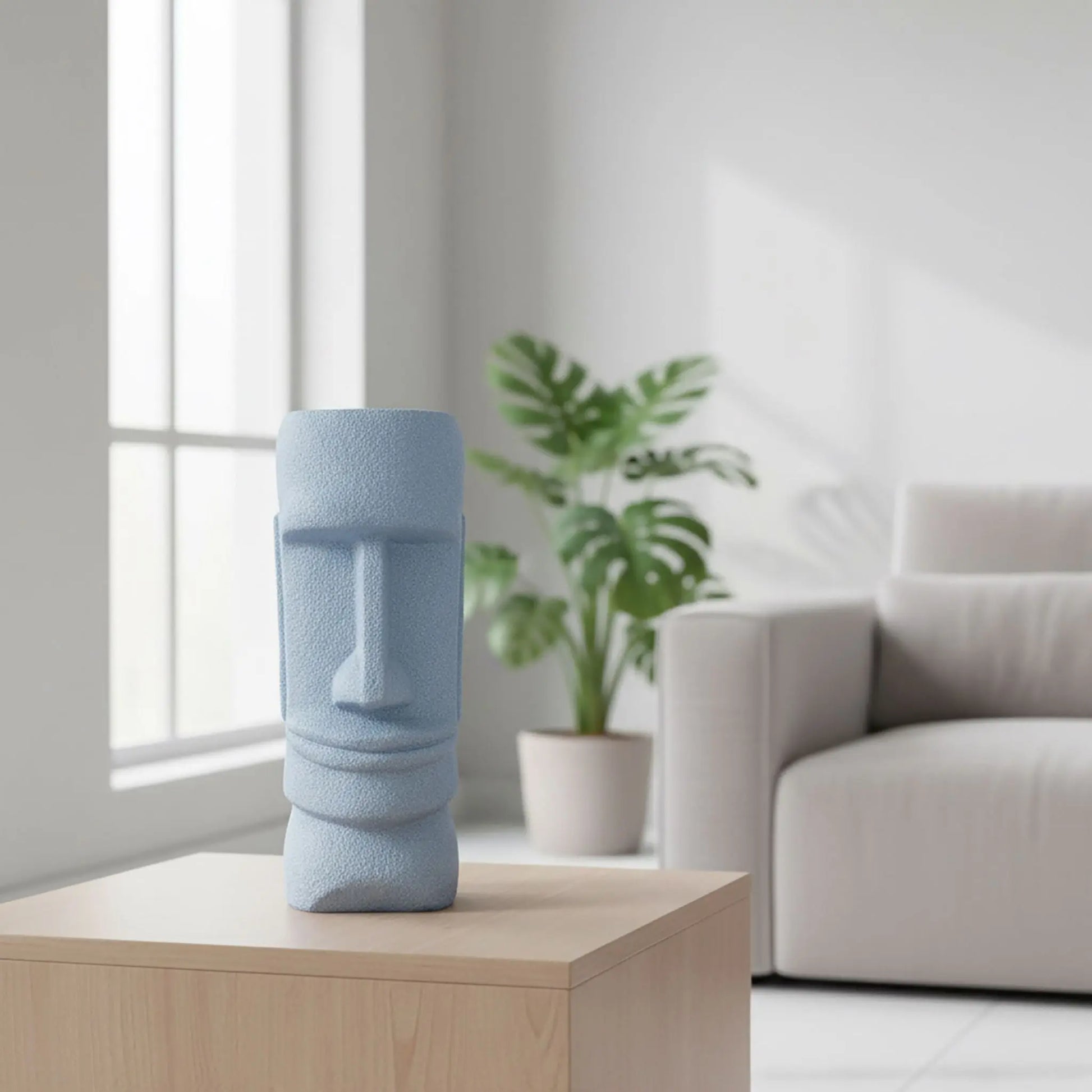 Moai Figur für den Garten XXL Grau von Relaxdays