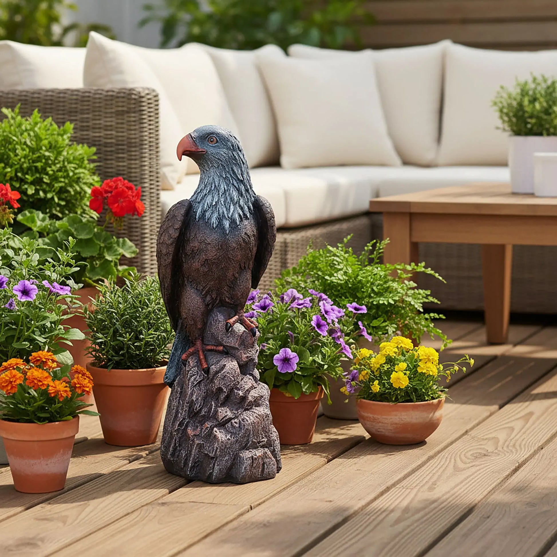 Adler Figur für den Garten Braun-Rot-Grau von Relaxdays