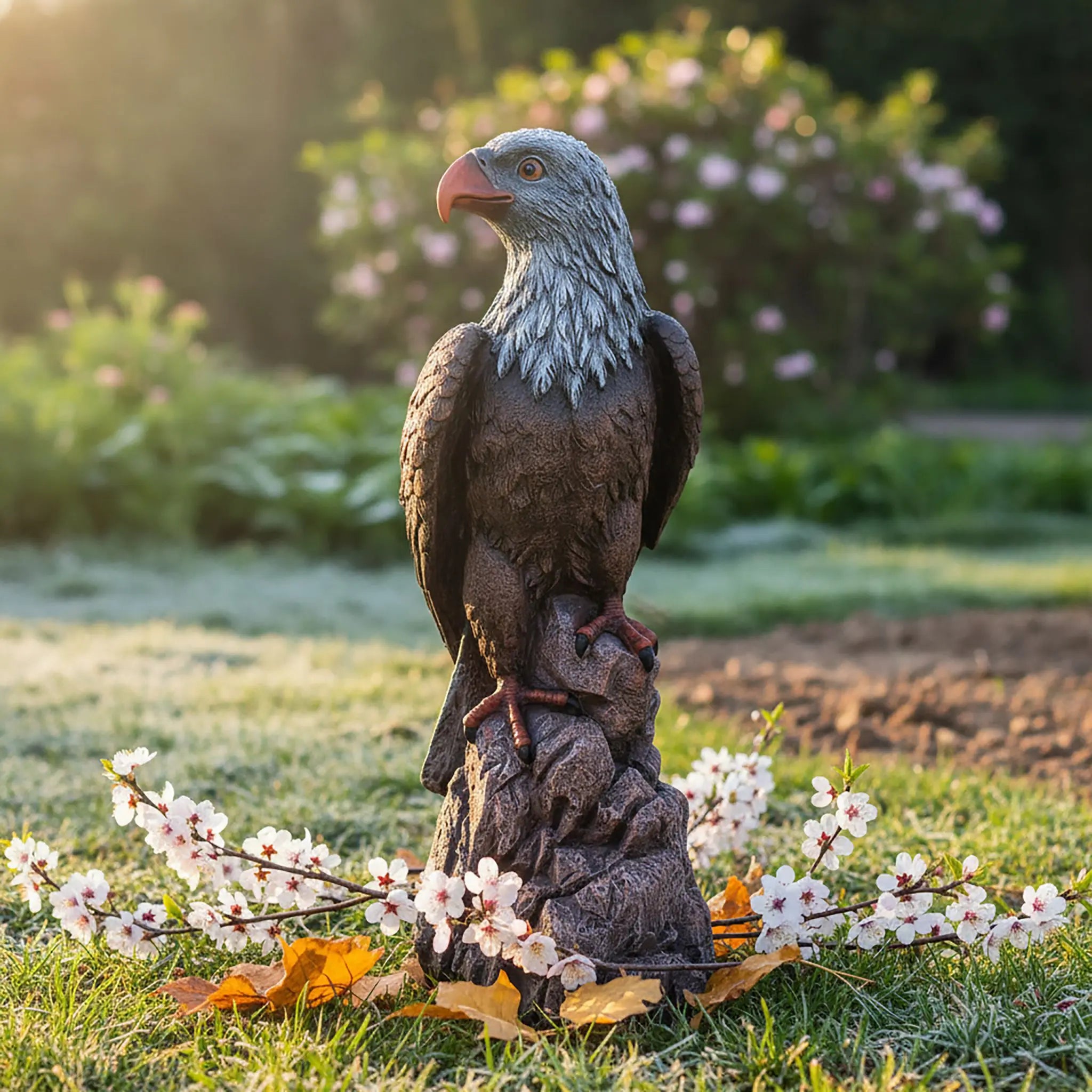 Adler Figur für den Garten Braun-Rot-Grau von Relaxdays