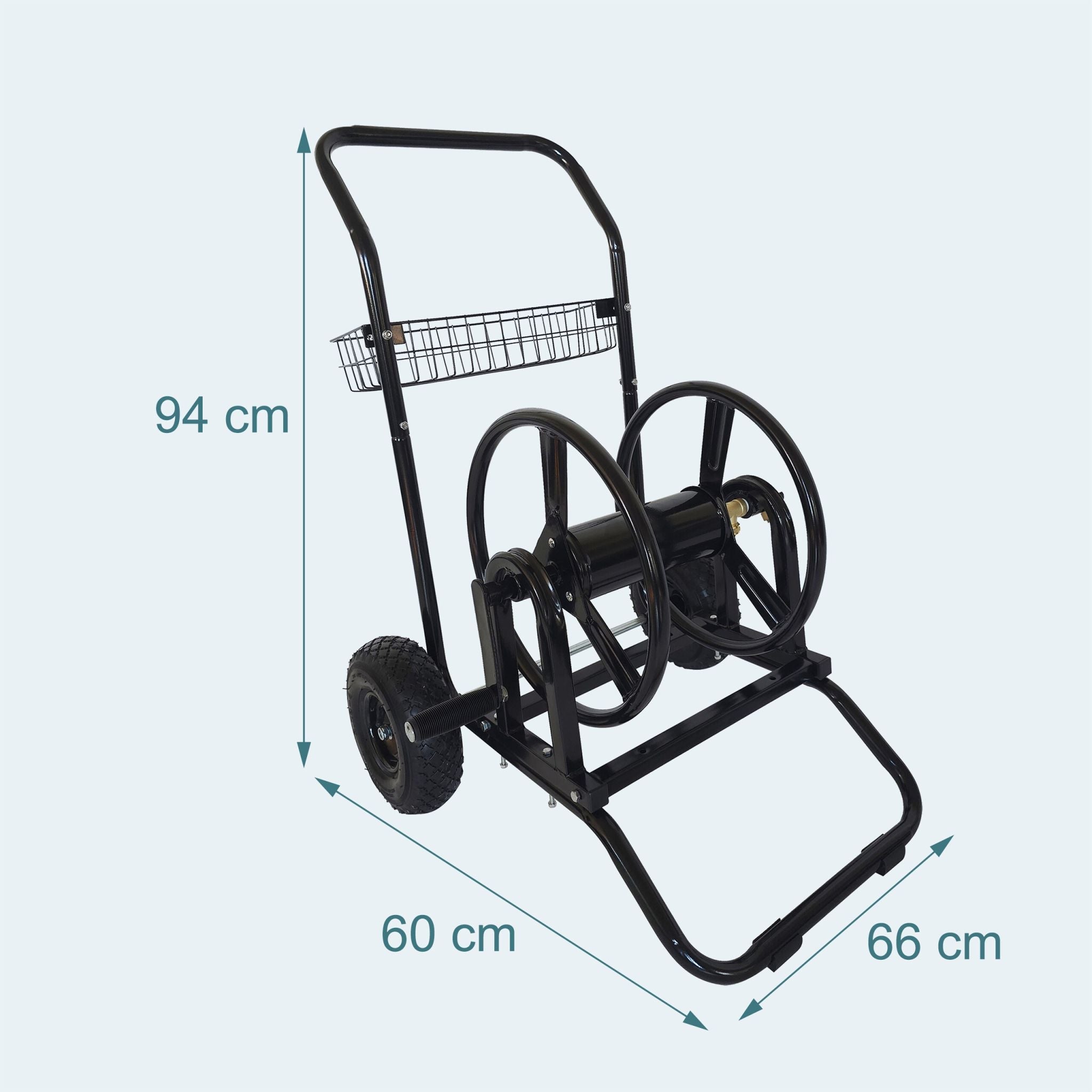 Schlauchwagen für 60 m Schwarz von Relaxdays