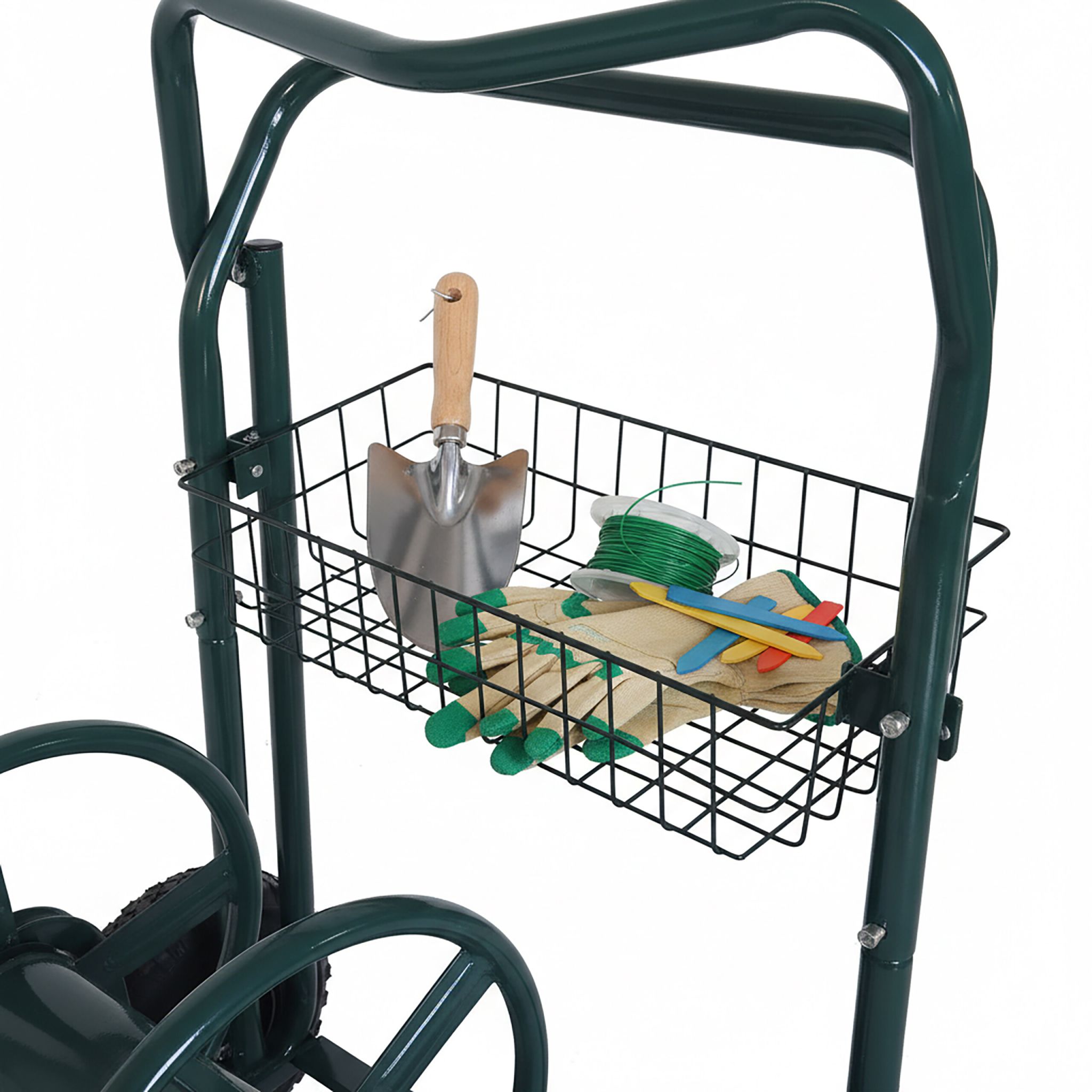 Schlauchwagen für 60 m Dunkelgrün-Schwarz von Relaxdays
