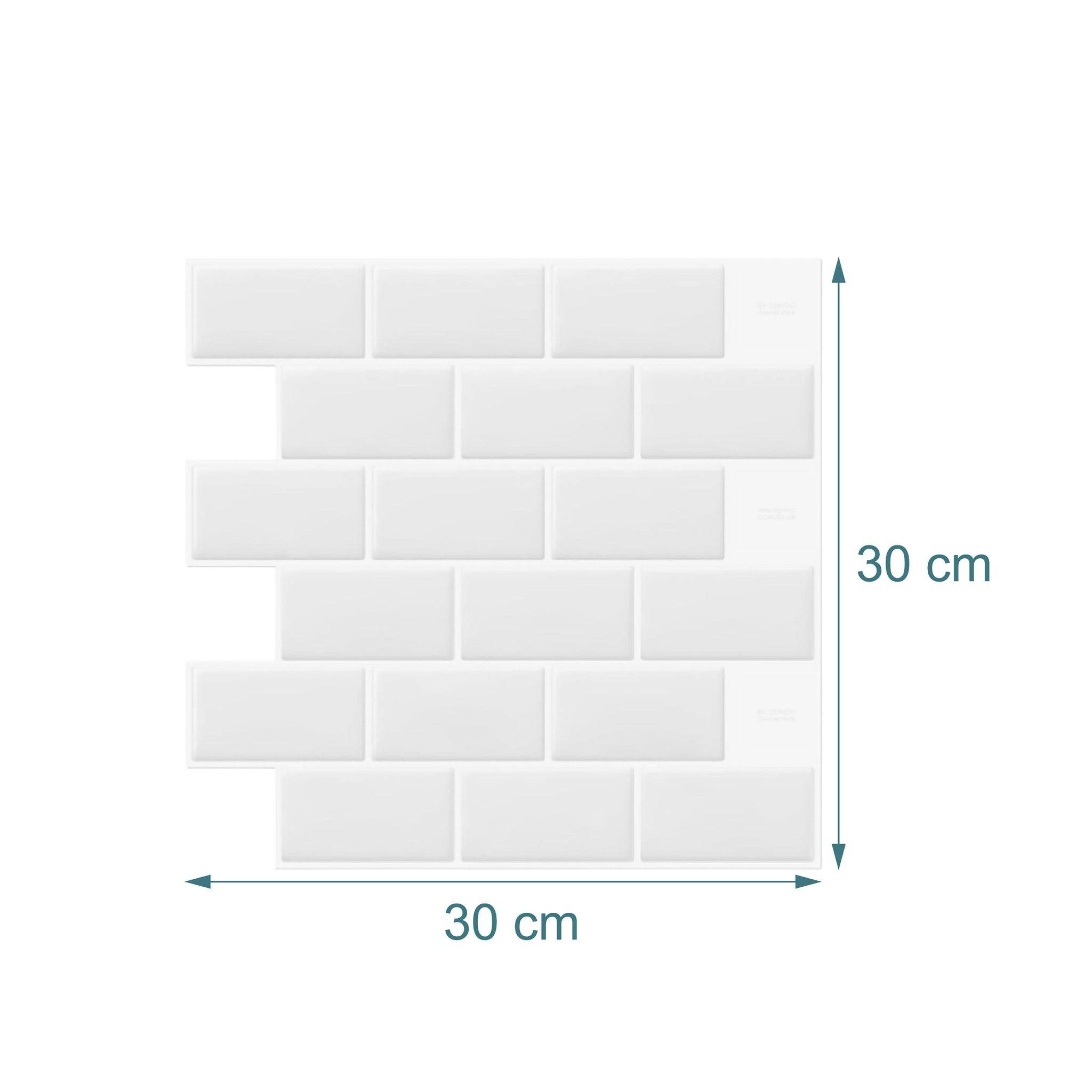 Klebefliesen 30x30 versetzt Weiss von Relaxdays