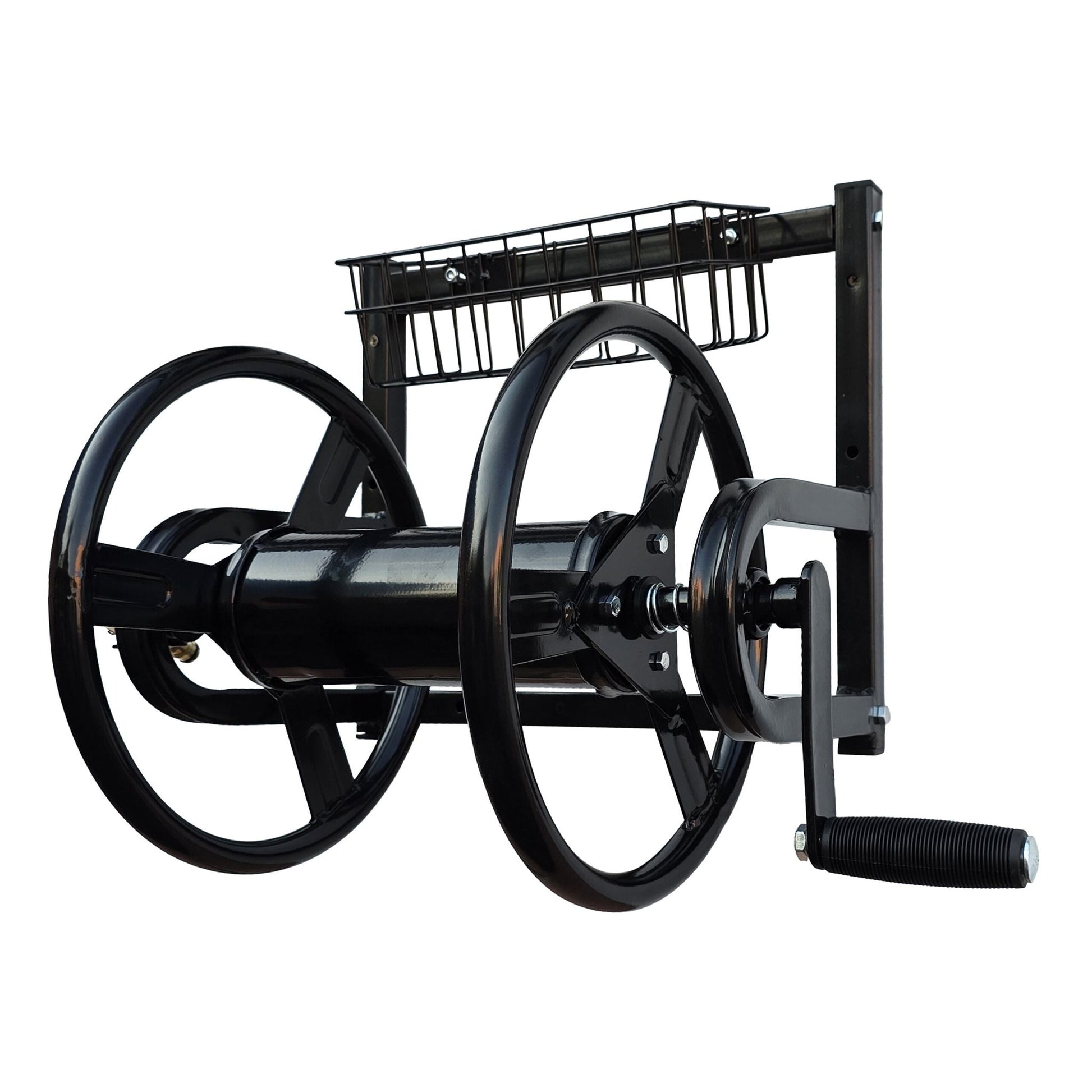Schlauchtrommel Edelstahl Schwarz von Relaxdays