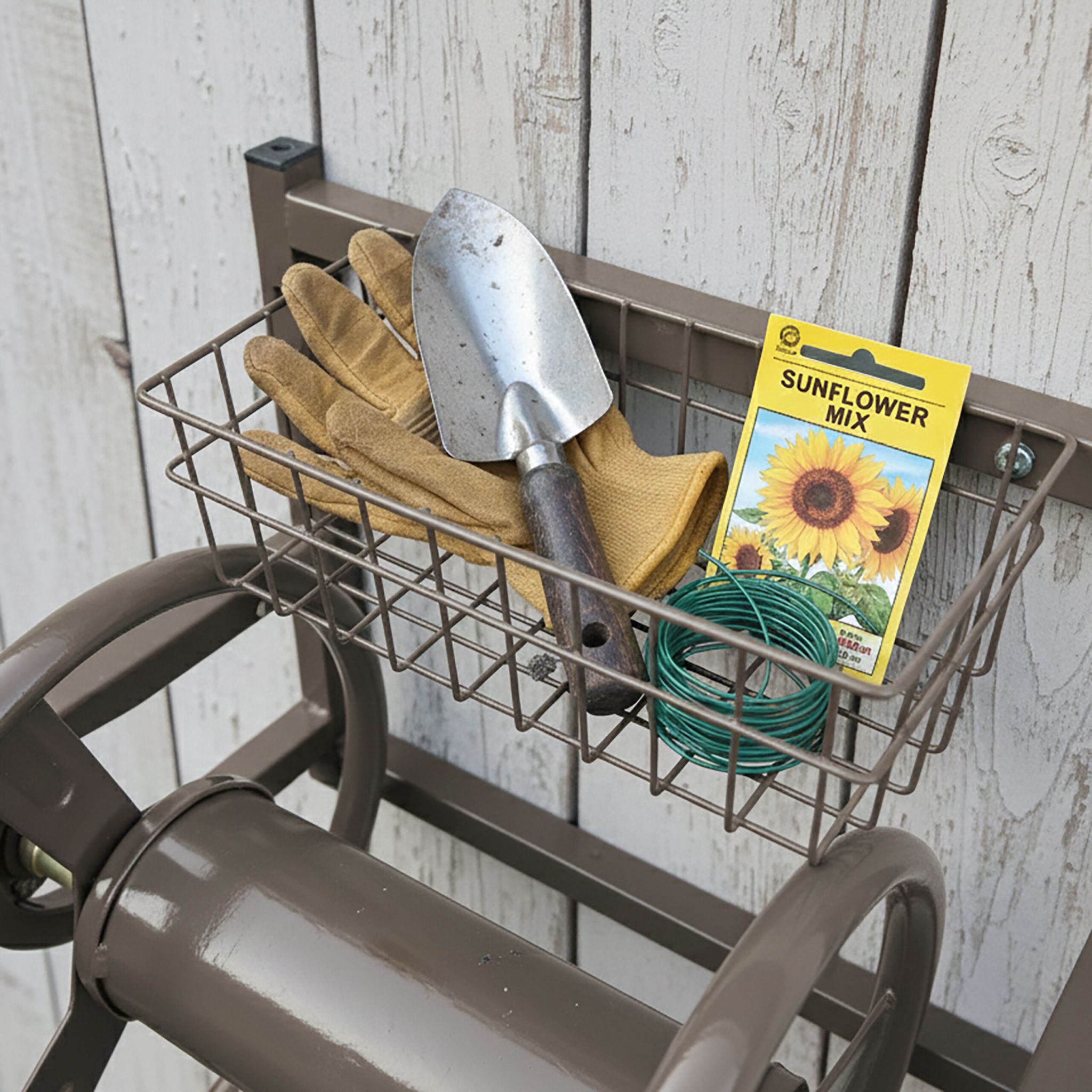 Schlauchtrommel Edelstahl Braun von Relaxdays