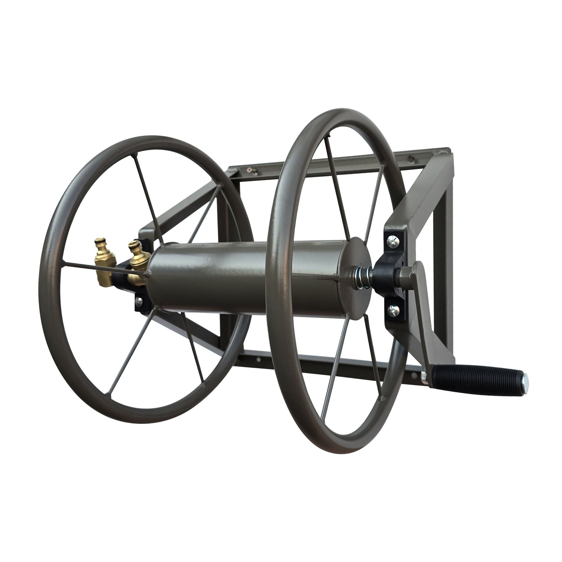 Schlauchtrommel Edelstahl Braun von Relaxdays