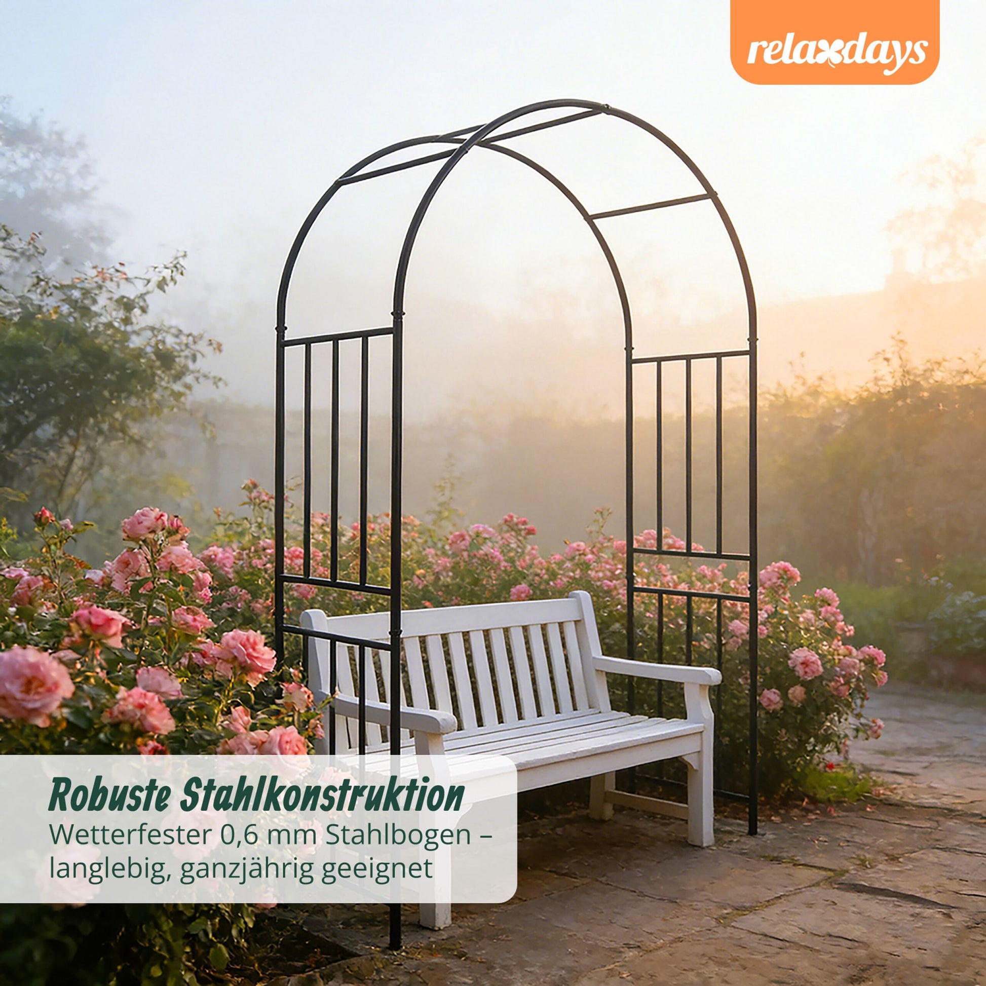 Rosenbogen Metall Schwarz von Relaxdays