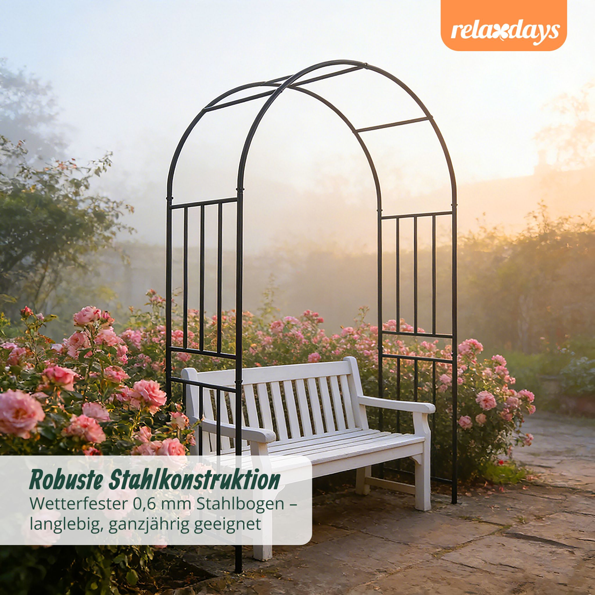 Rosenbogen Metall Schwarz von Relaxdays