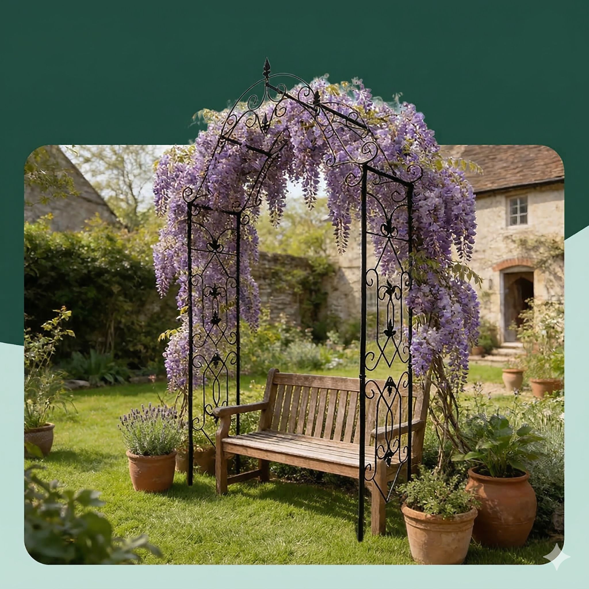 Rosenbogen mit Lilien-Spitze Schwarz von Relaxdays