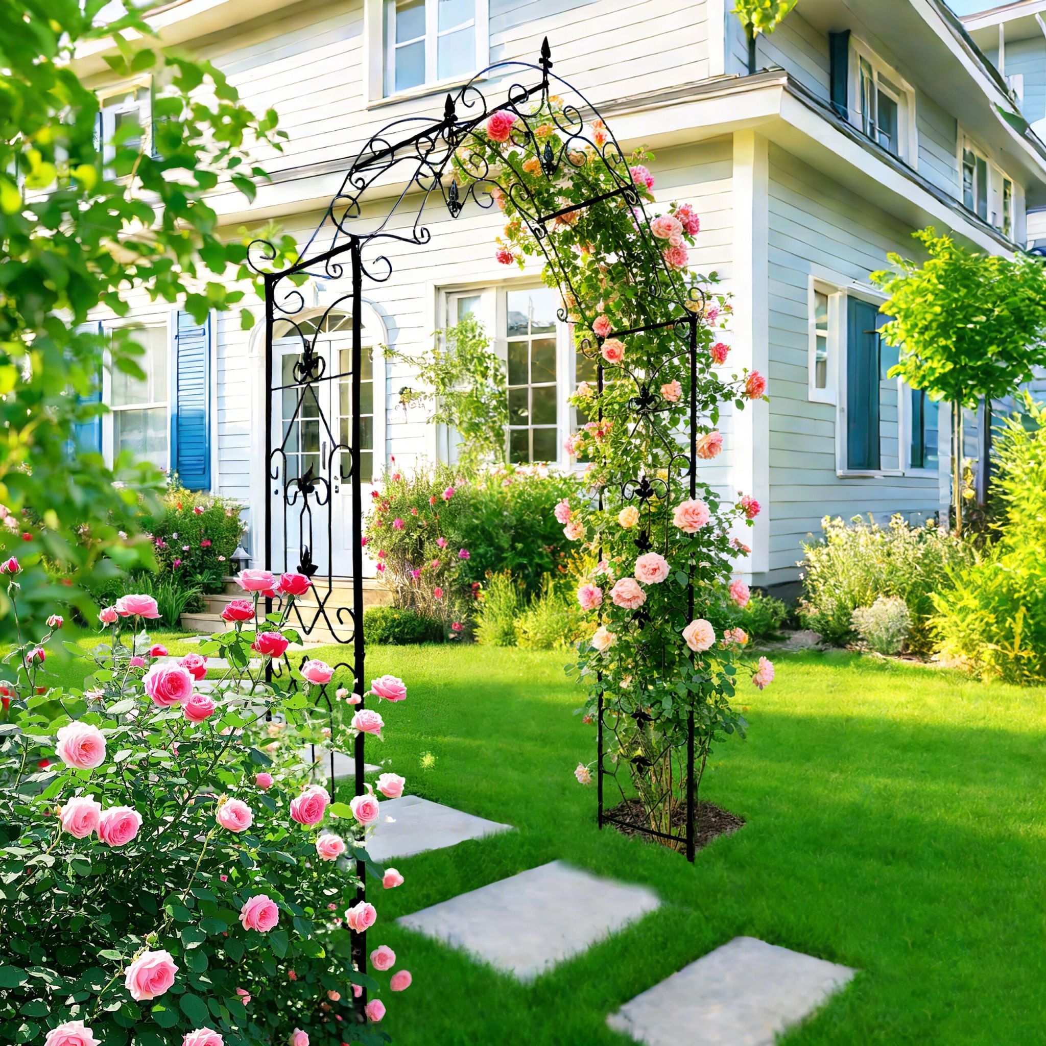 Rosenbogen mit Lilien-Spitze Schwarz von Relaxdays