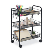 Rollwagen Mesh mit mehreren Ebenen Schwarz von Relaxdays