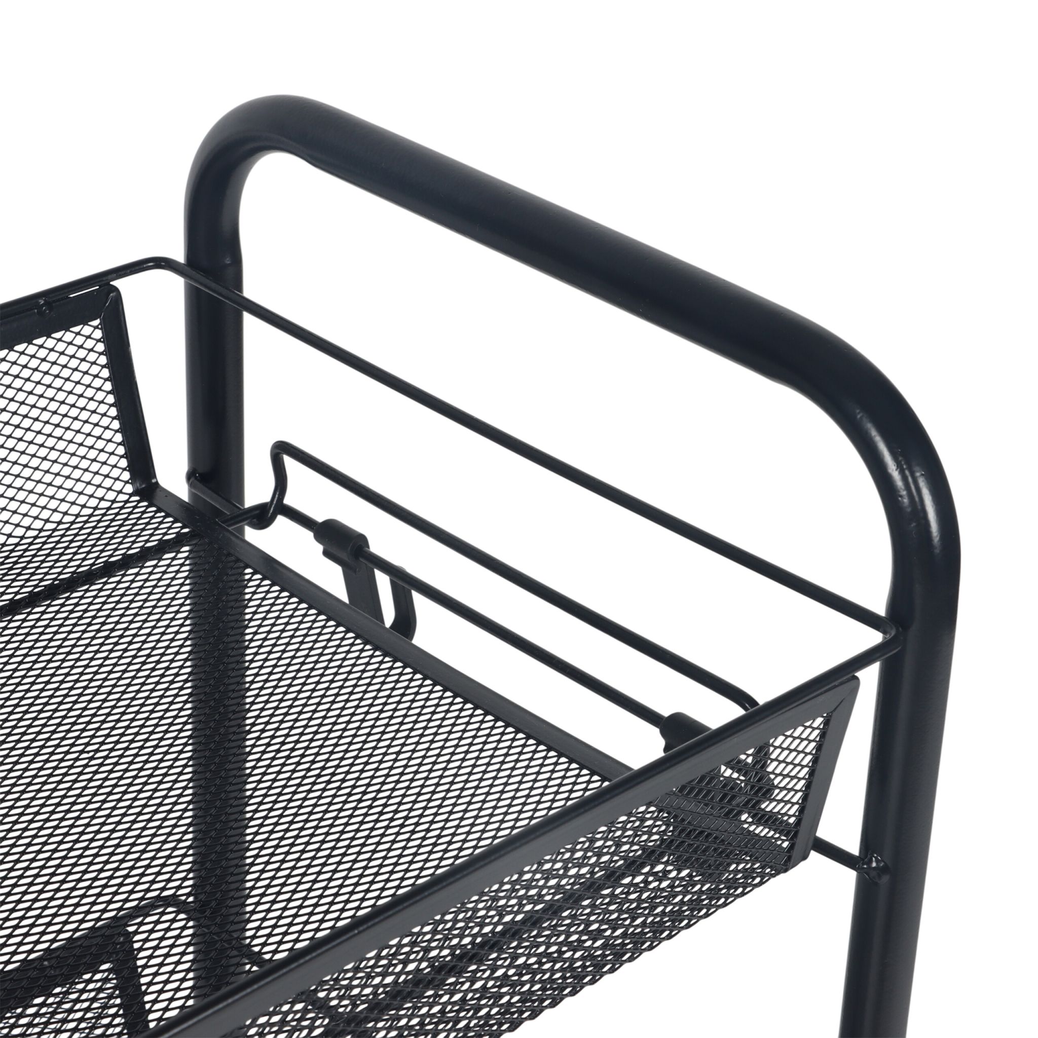Rollwagen Mesh mit mehreren Ebenen Schwarz von Relaxdays