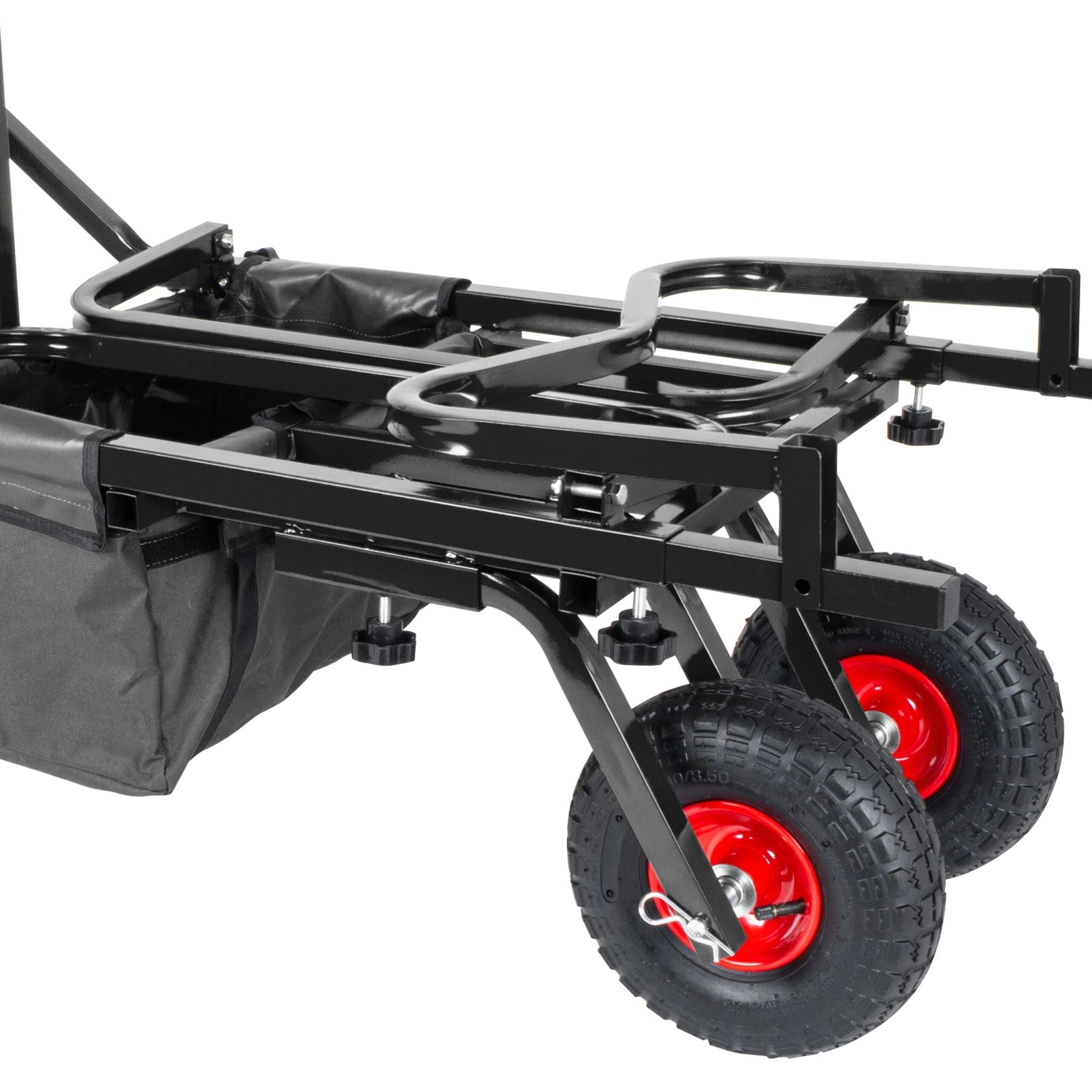 Angelwagen Transportwagen mit Tasche Rot-Schwarz von Relaxdays
