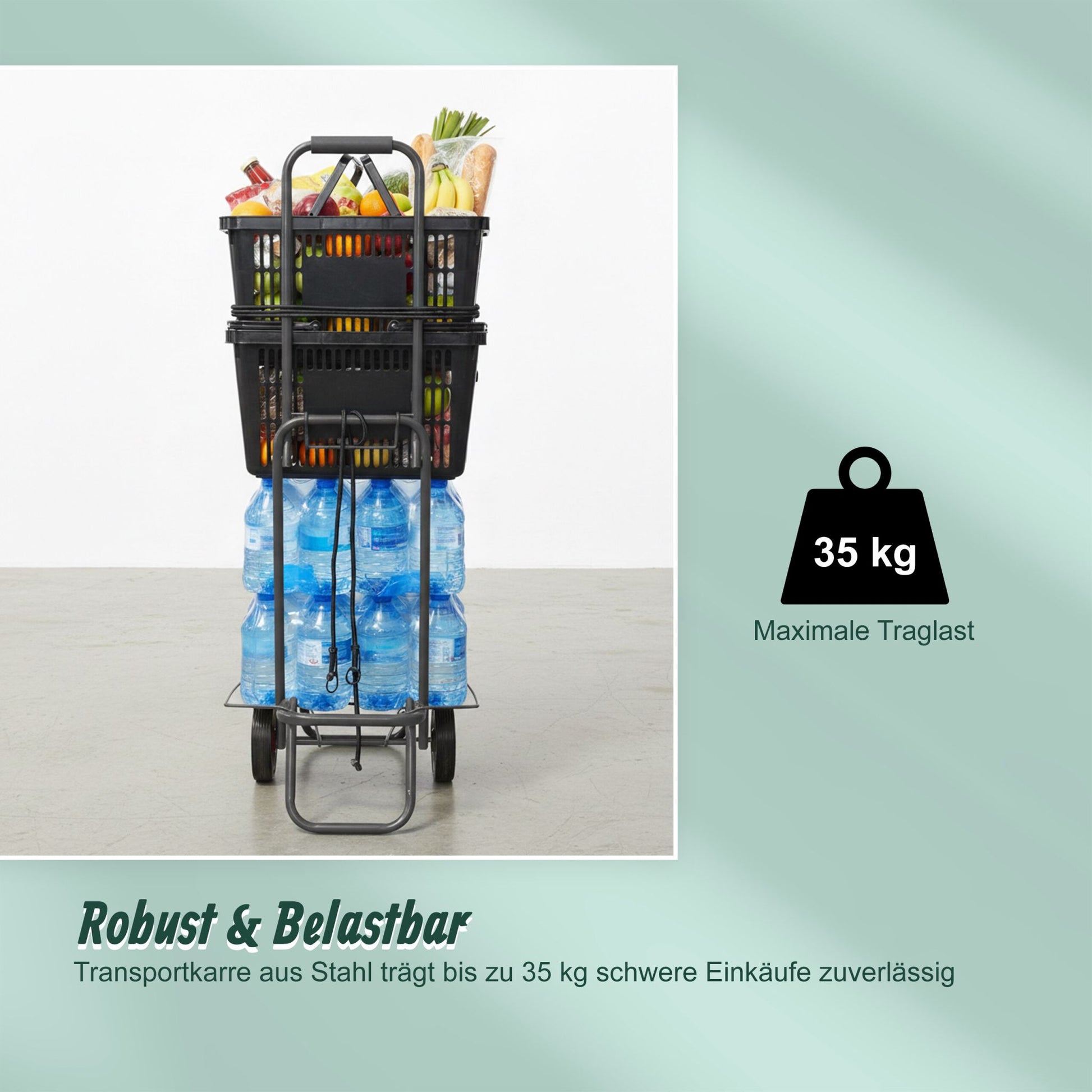 Klappbarer Transportwagen Grau von Relaxdays