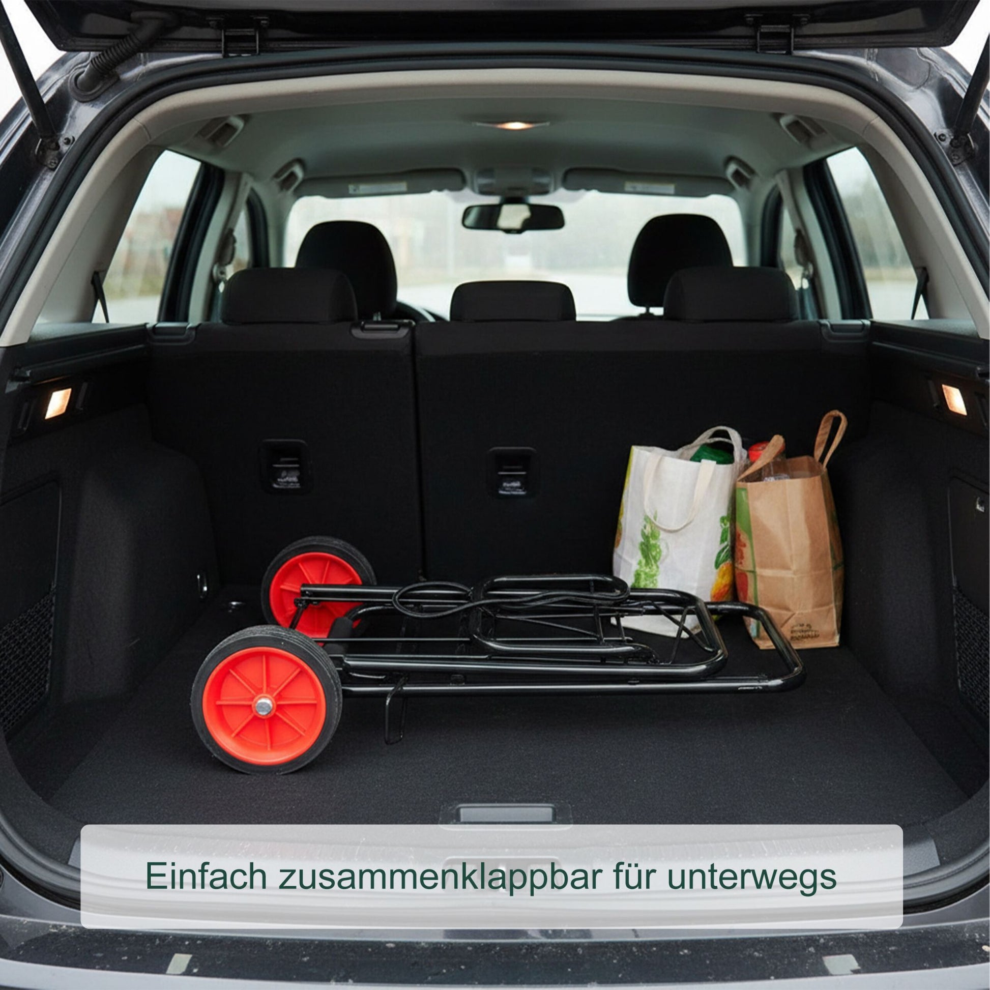 Klappbarer Transportwagen Schwarz von Relaxdays