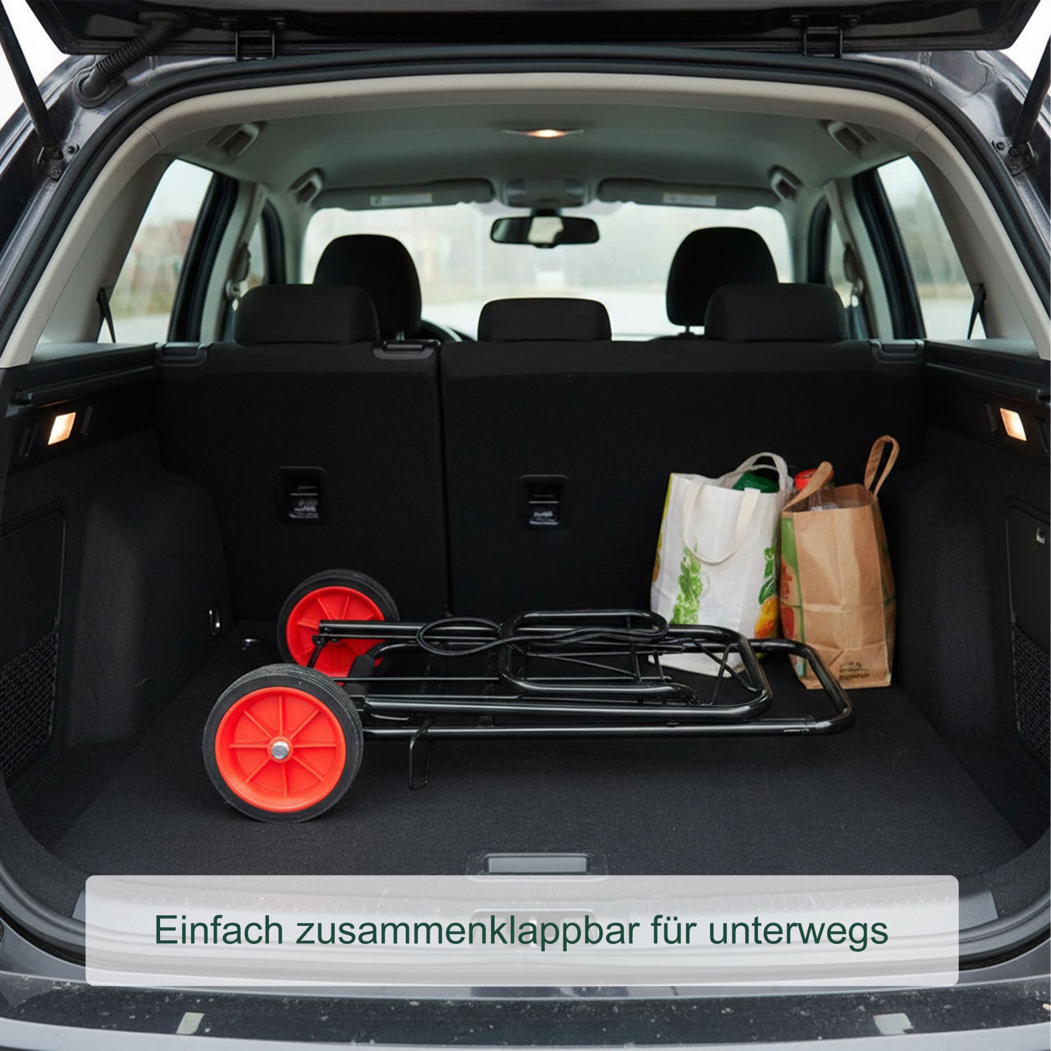 Klappbarer Transportwagen Schwarz von Relaxdays