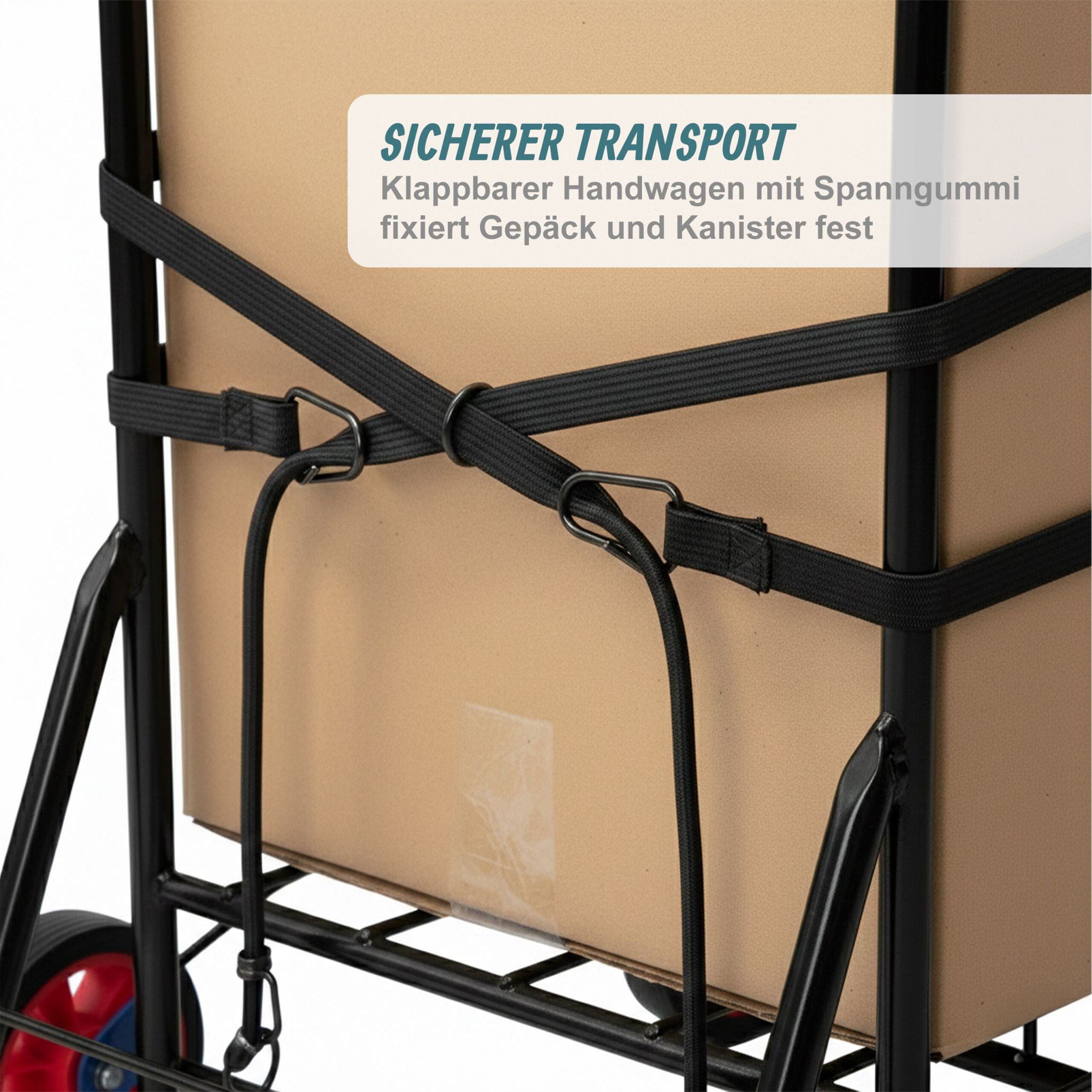 Klappbarer Transportwagen Schwarz von Relaxdays