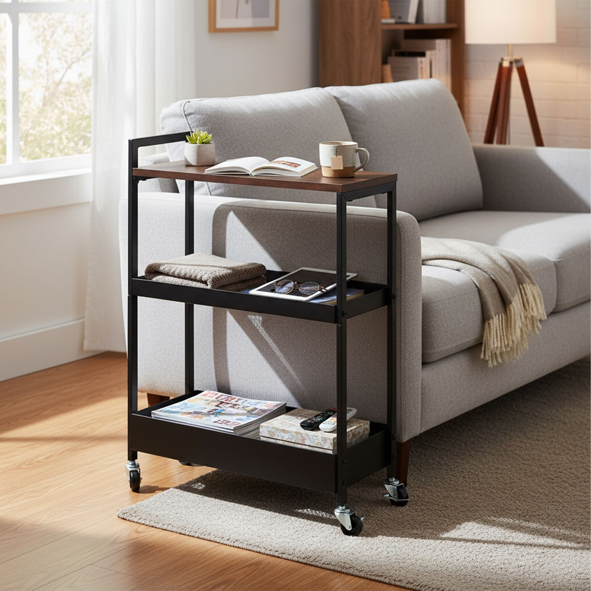 Nischenwagen Industrial-Design Braun-Schwarz von Relaxdays
