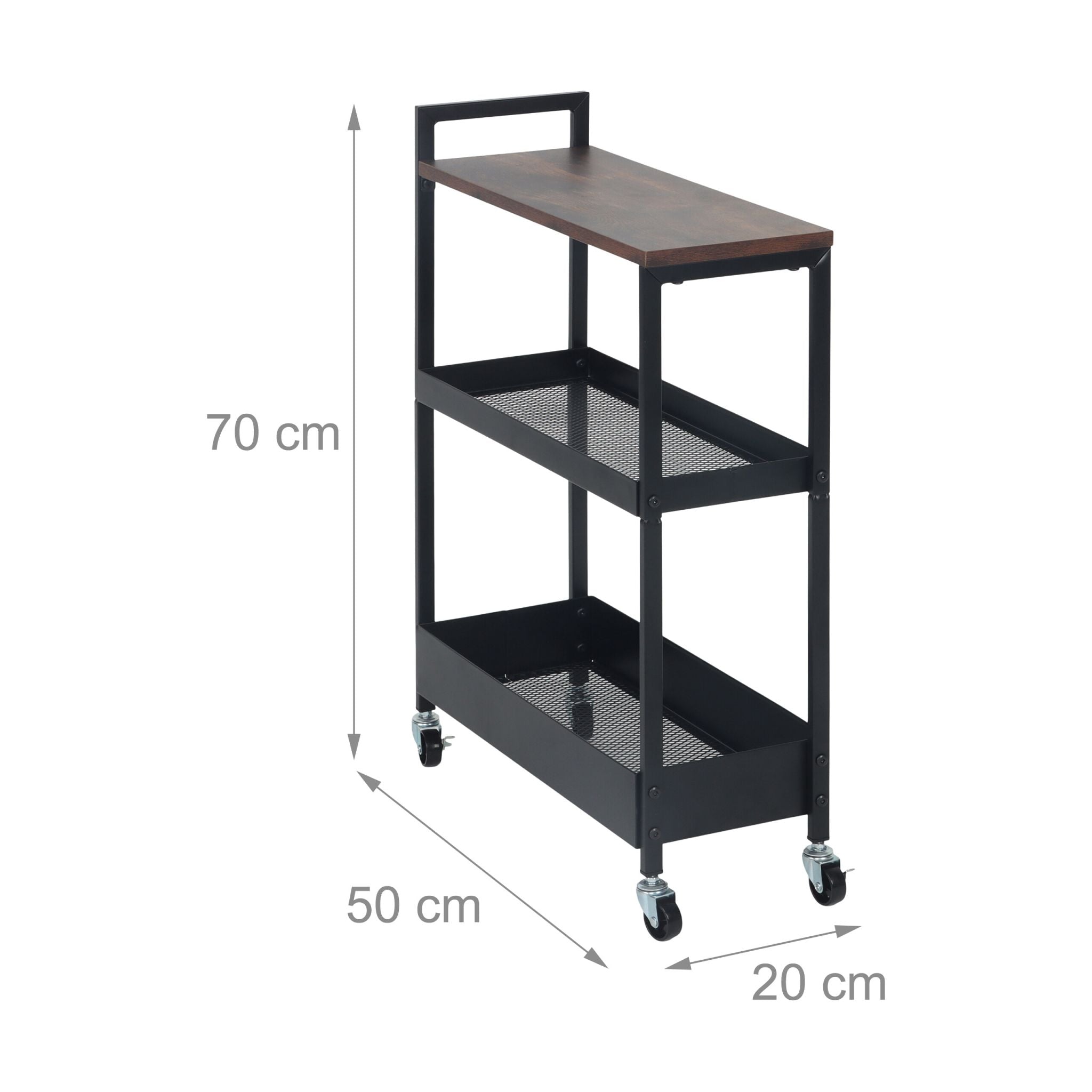 Nischenwagen Industrial-Design Braun-Schwarz von Relaxdays