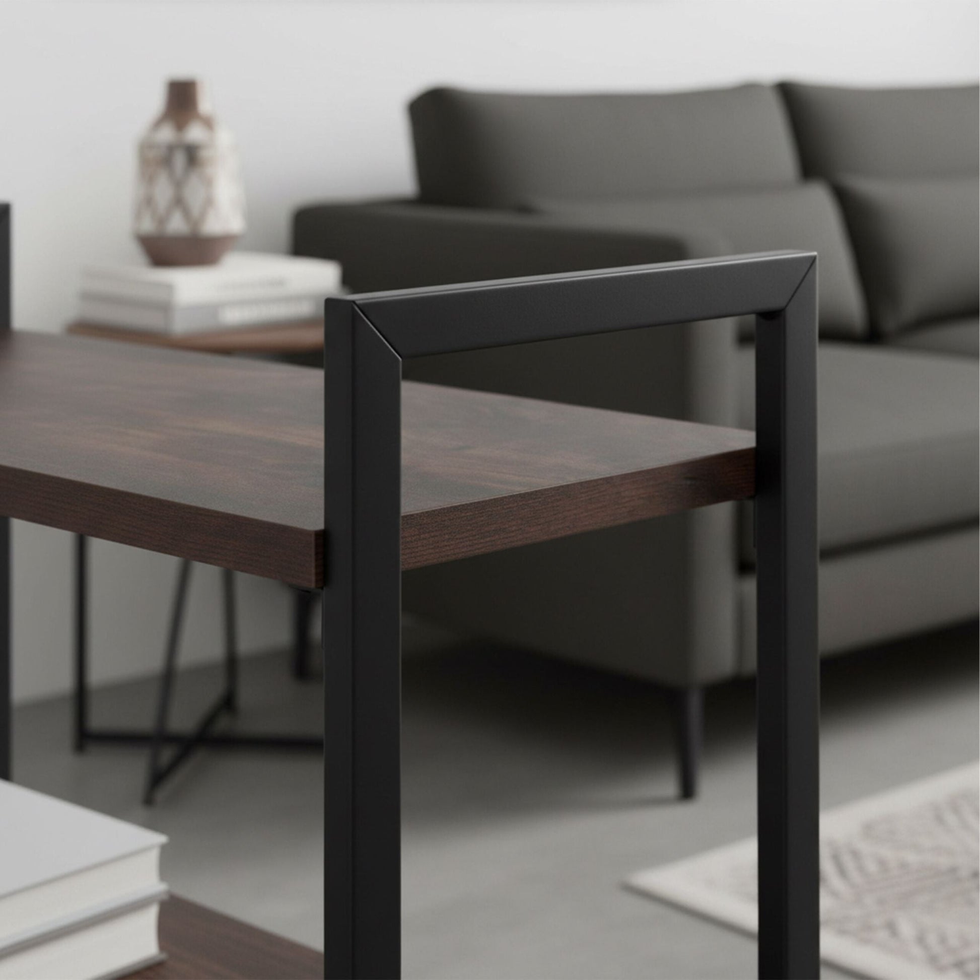 Nischenwagen Industrial-Design Braun-Schwarz von Relaxdays