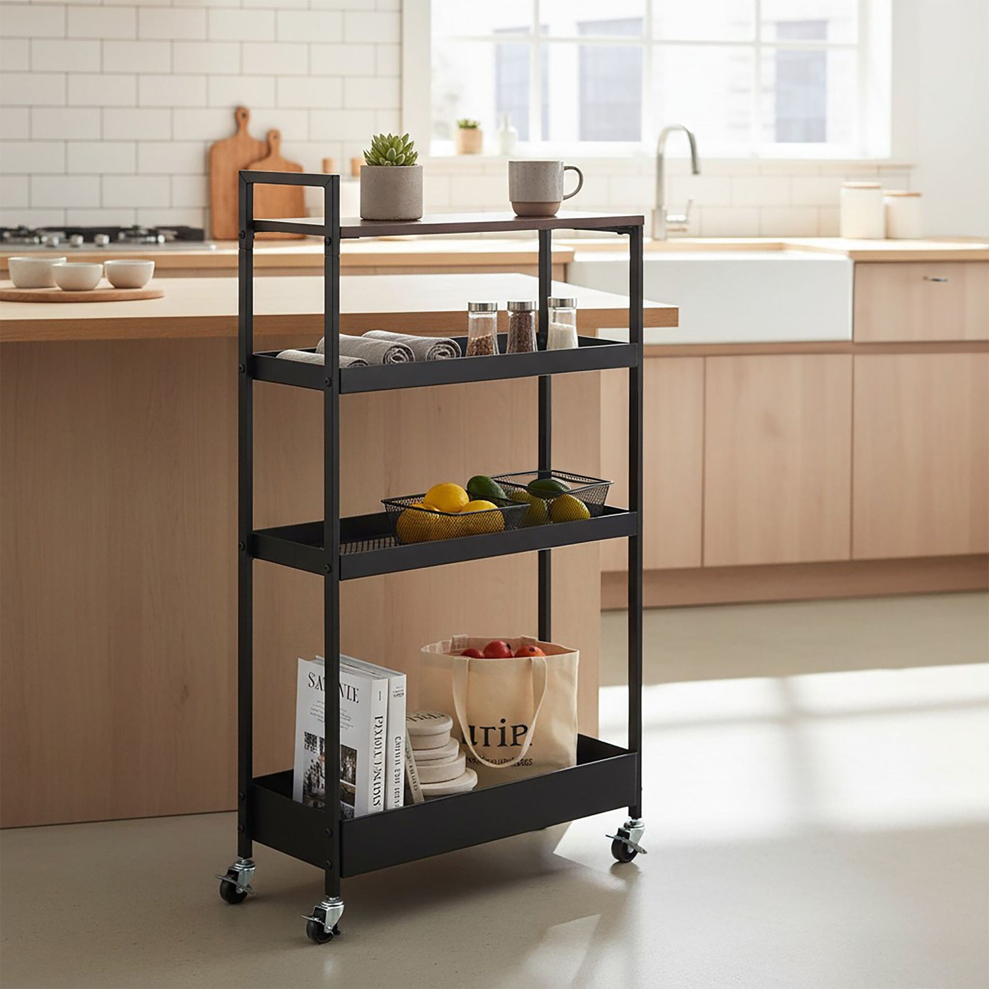 Nischenwagen Industrial-Design Braun-Schwarz von Relaxdays
