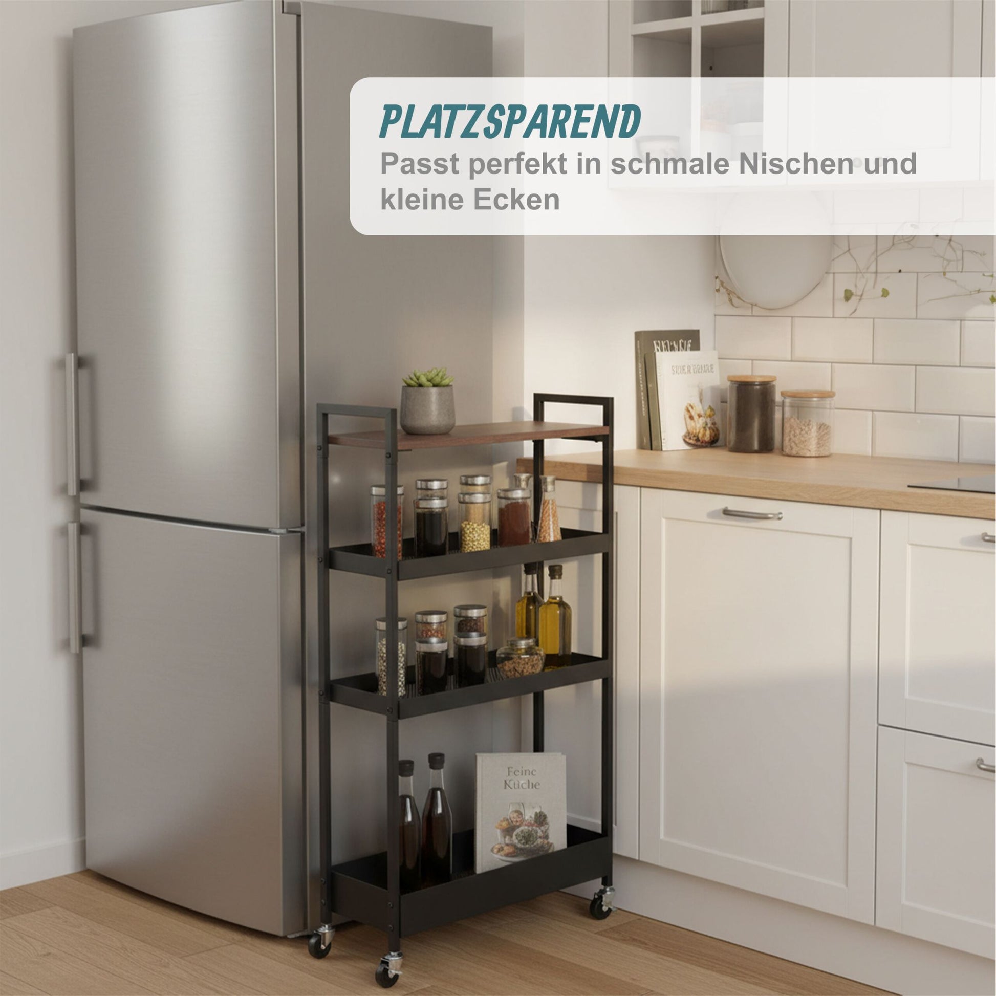 Nischenwagen Industrial-Design Braun-Schwarz von Relaxdays
